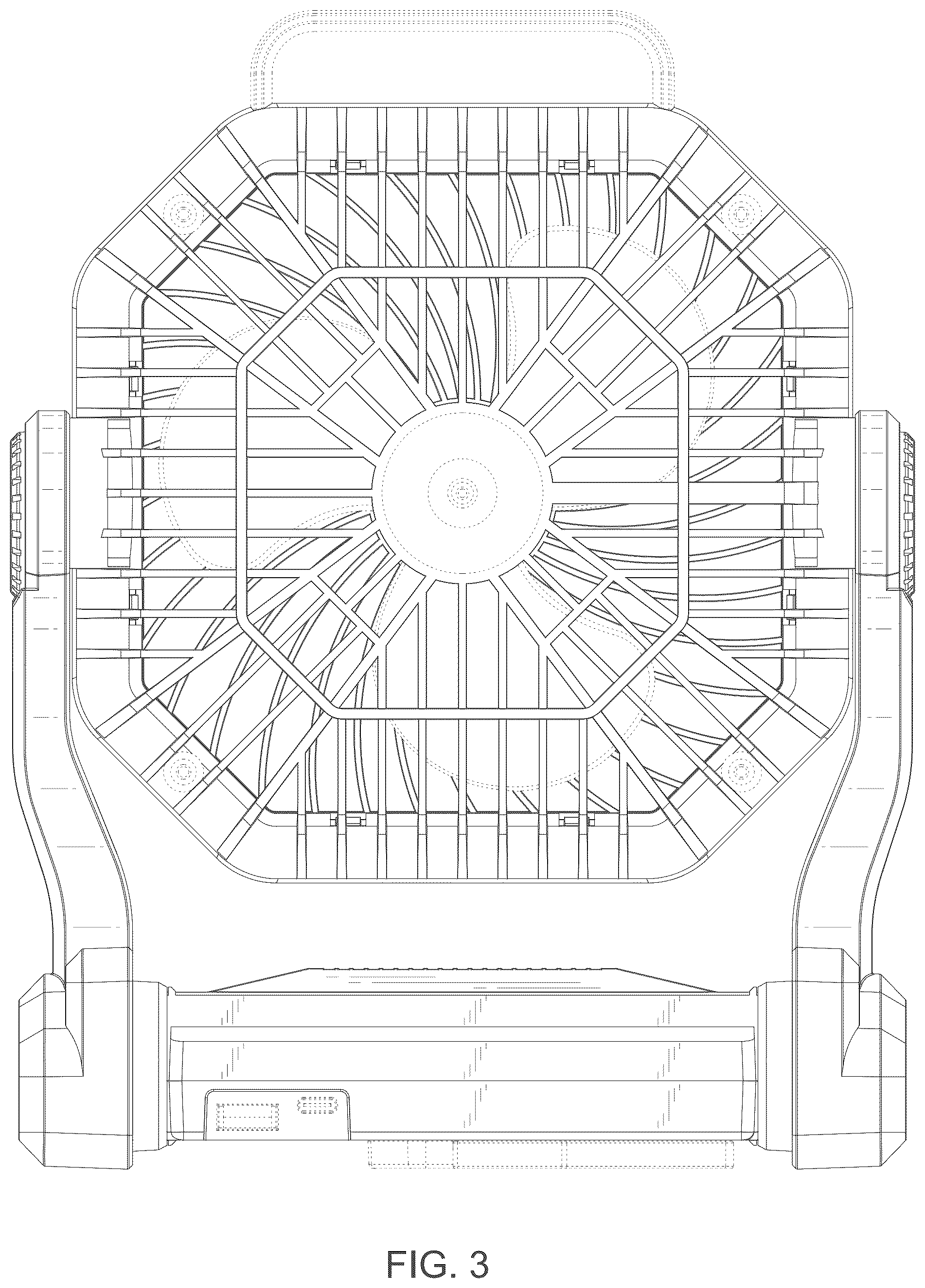 Patent USD1076047 Figure 3 – Camping fan