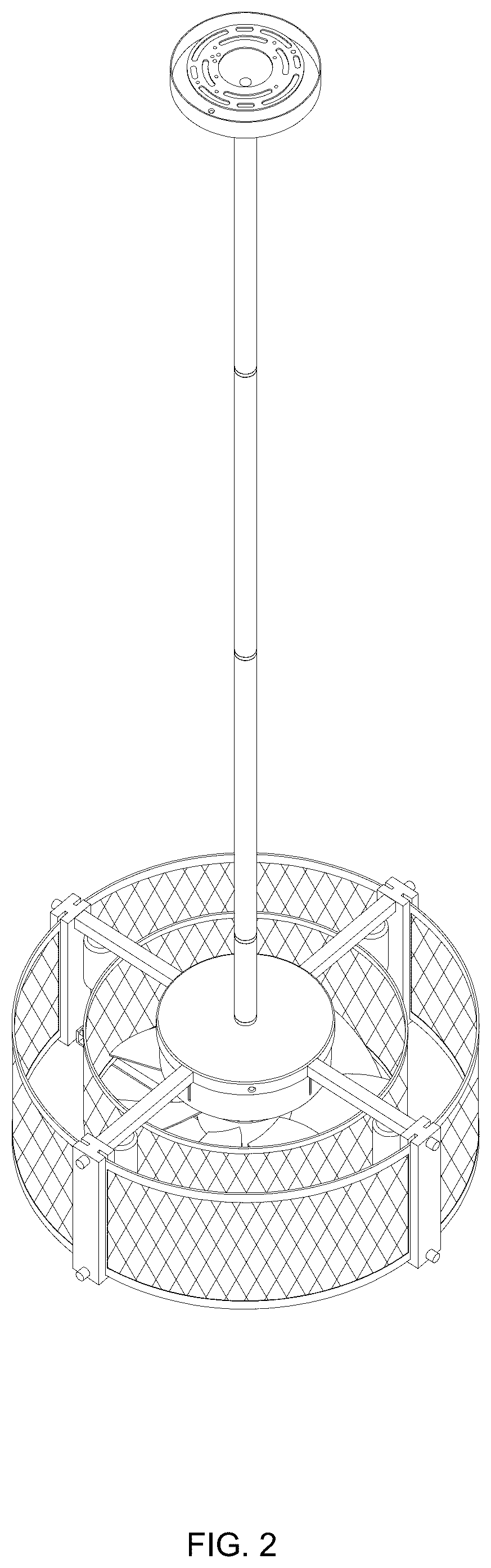 Patent USD1076050 Figure 2 – Ceiling fan with light