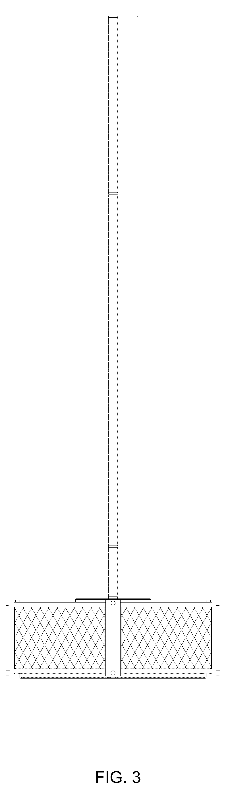 Patent USD1076050 Figure 3 – Ceiling fan with light