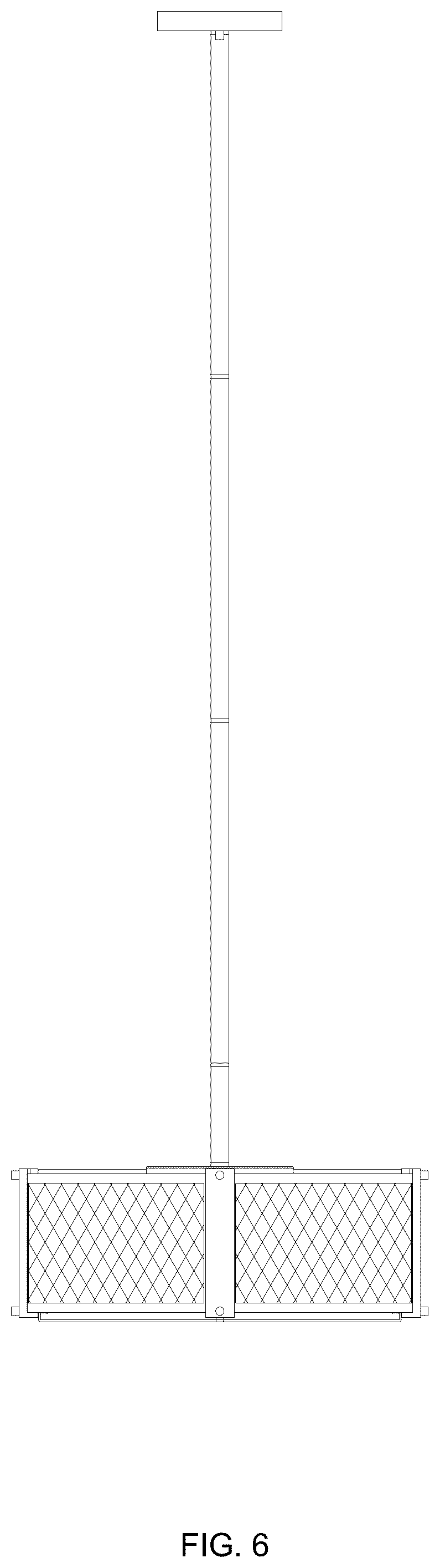 Patent USD1076050 Figure 6 – Ceiling fan with light