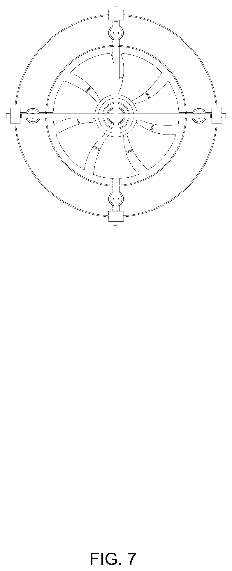 Patent USD1076050 Figure 7 – Ceiling fan with light