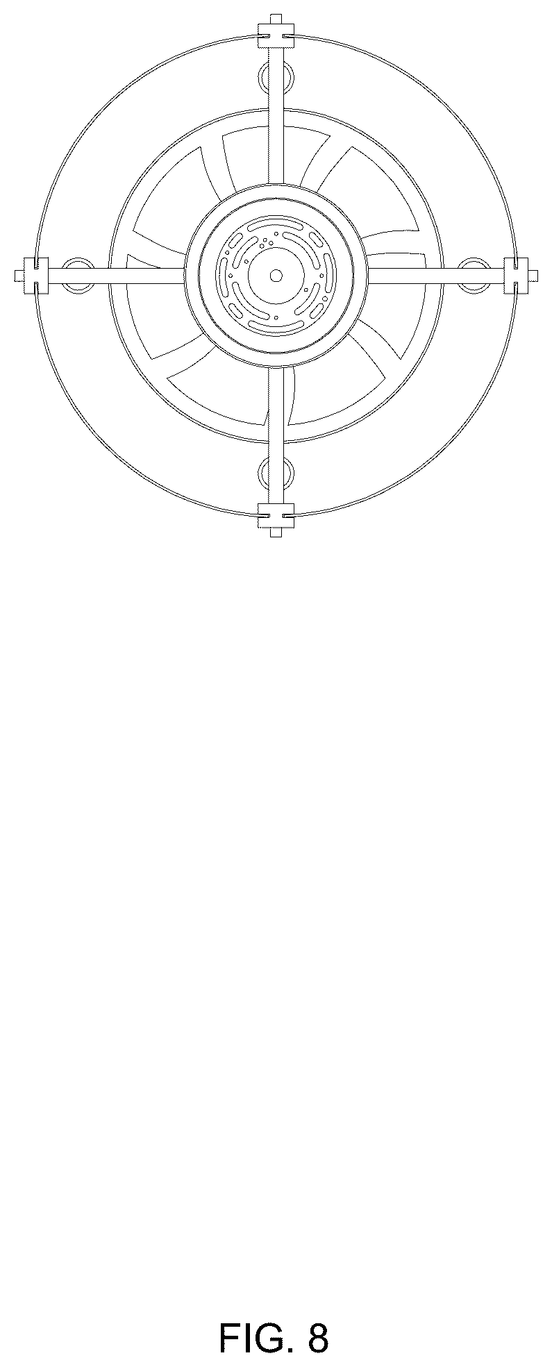 Patent USD1076050 Figure 8 – Ceiling fan with light