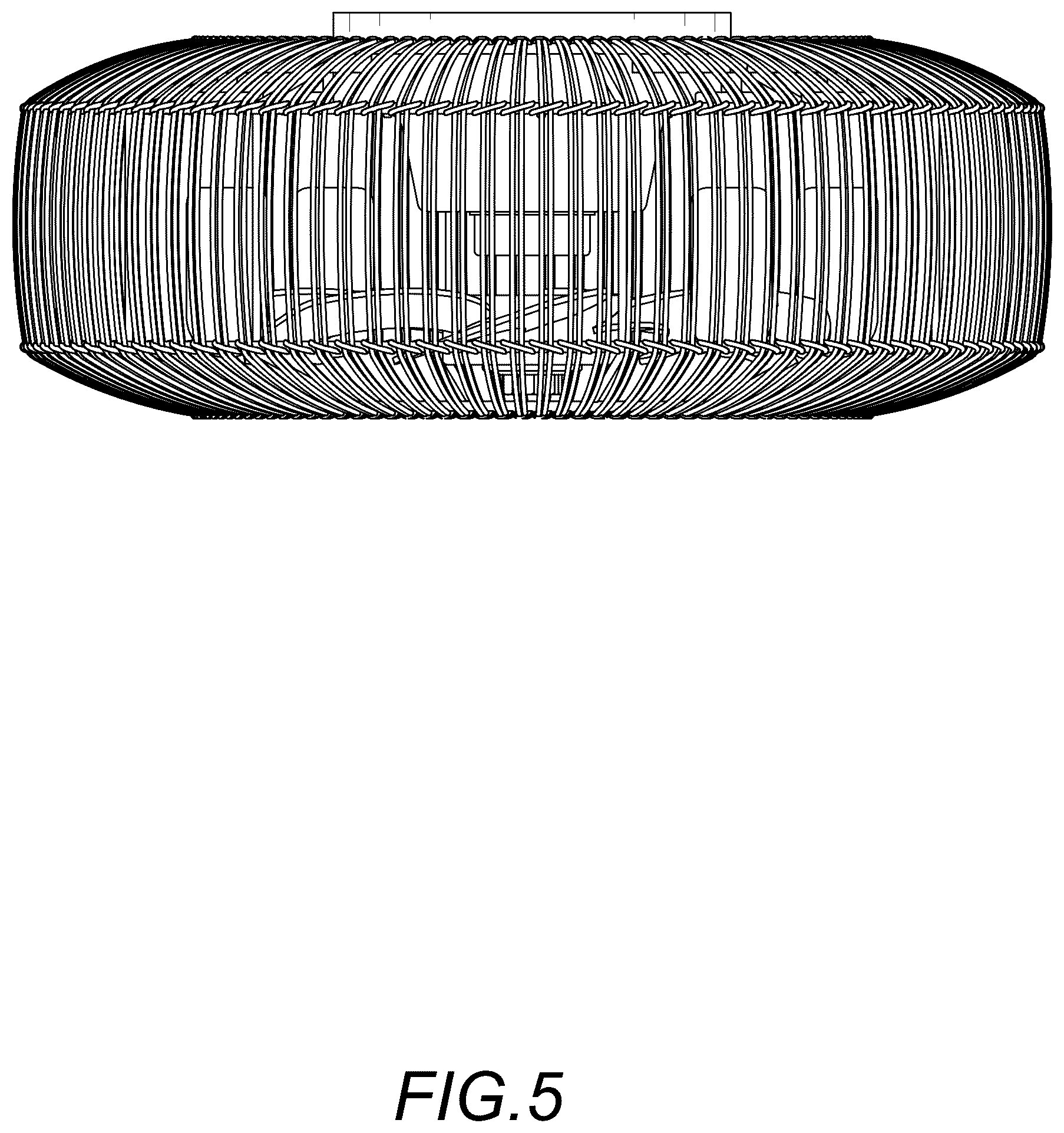 Patent USD1076051 Figure 5 – Ceiling fan with light