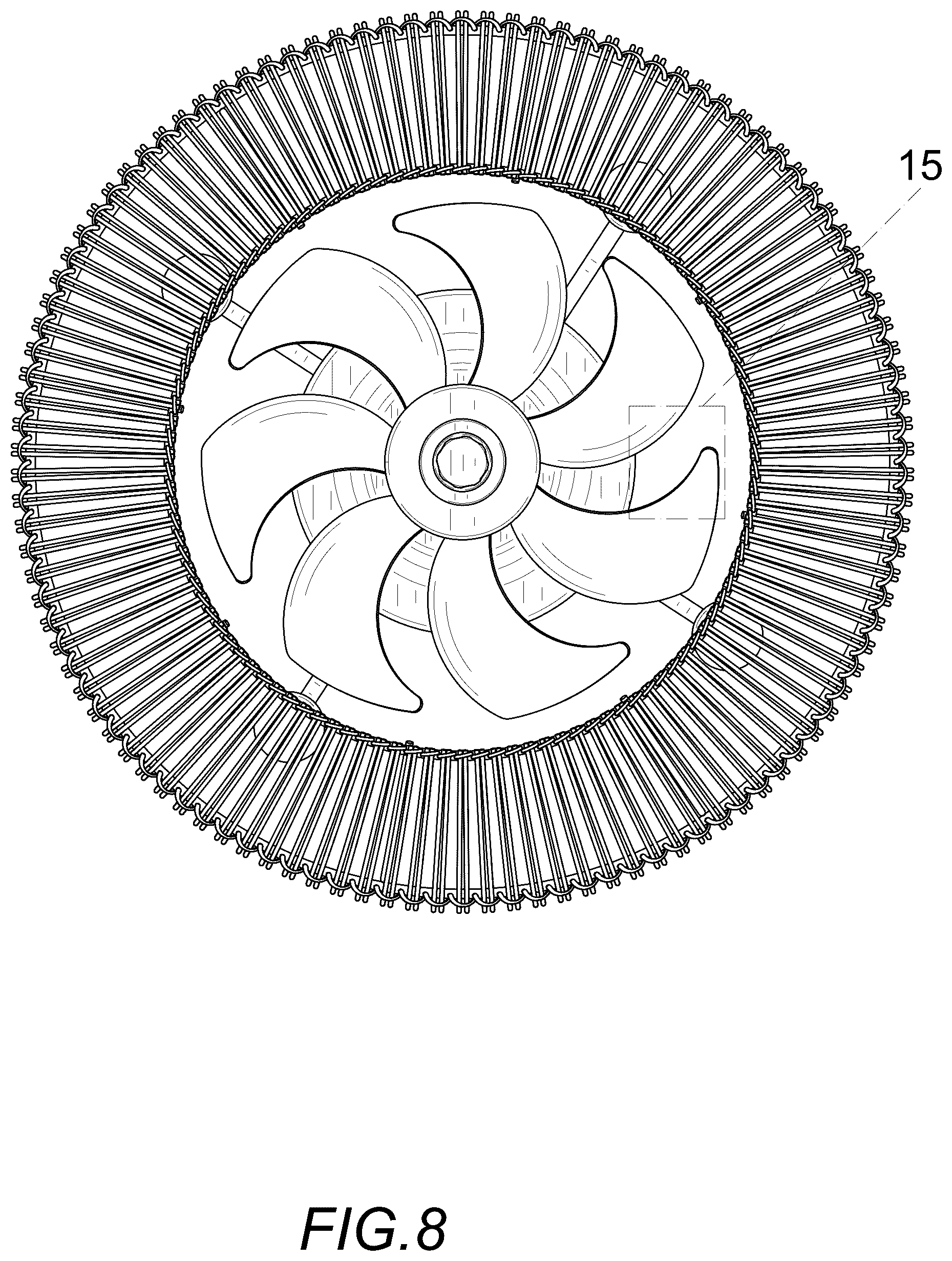 Patent USD1076051 Figure 8 – Ceiling fan with light