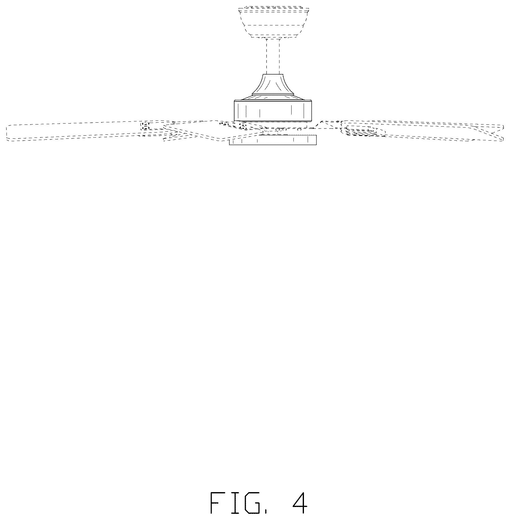 Patent USD1076052 Figure 4 – Ceiling fan with light