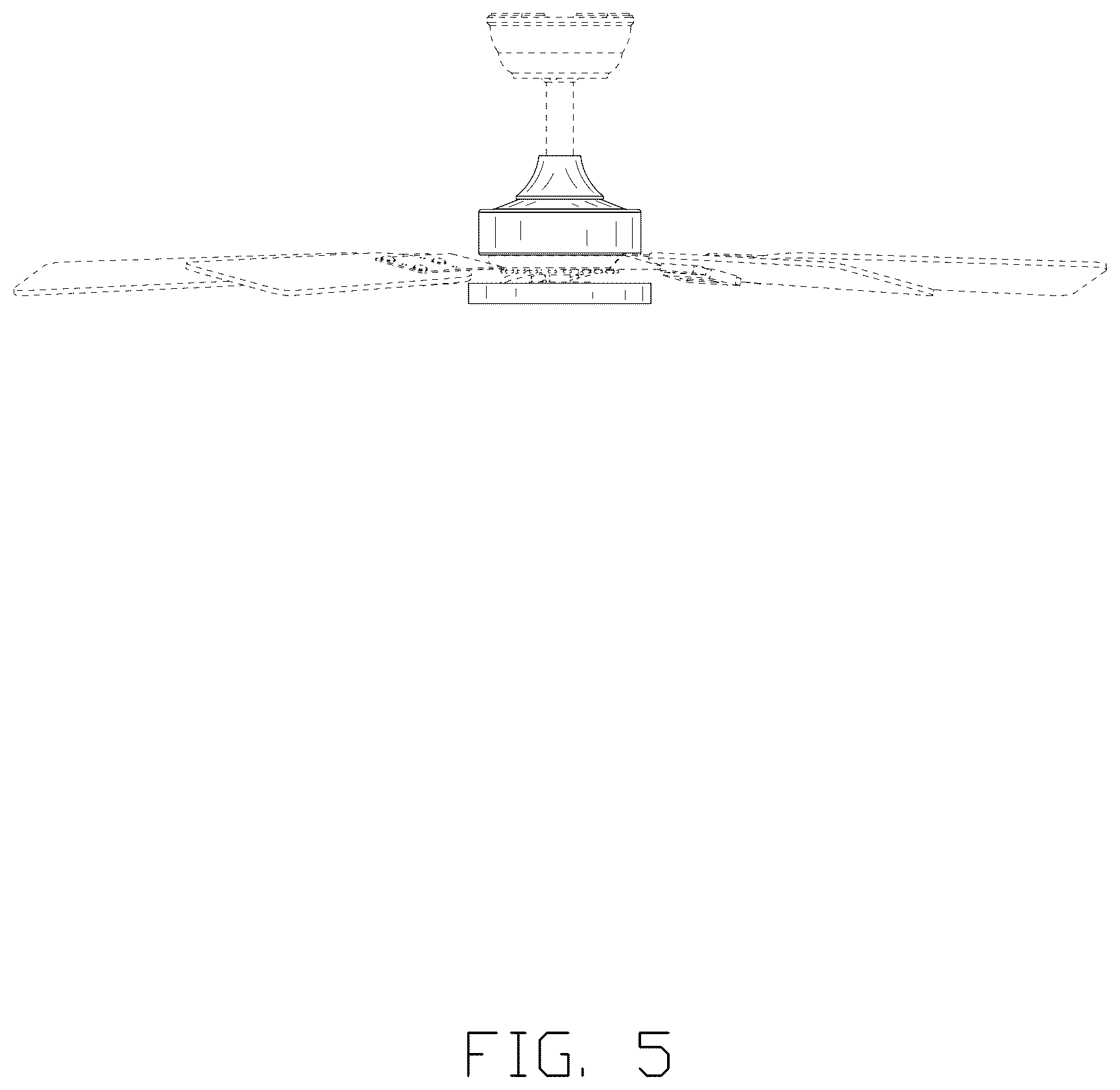 Patent USD1076052 Figure 5 – Ceiling fan with light