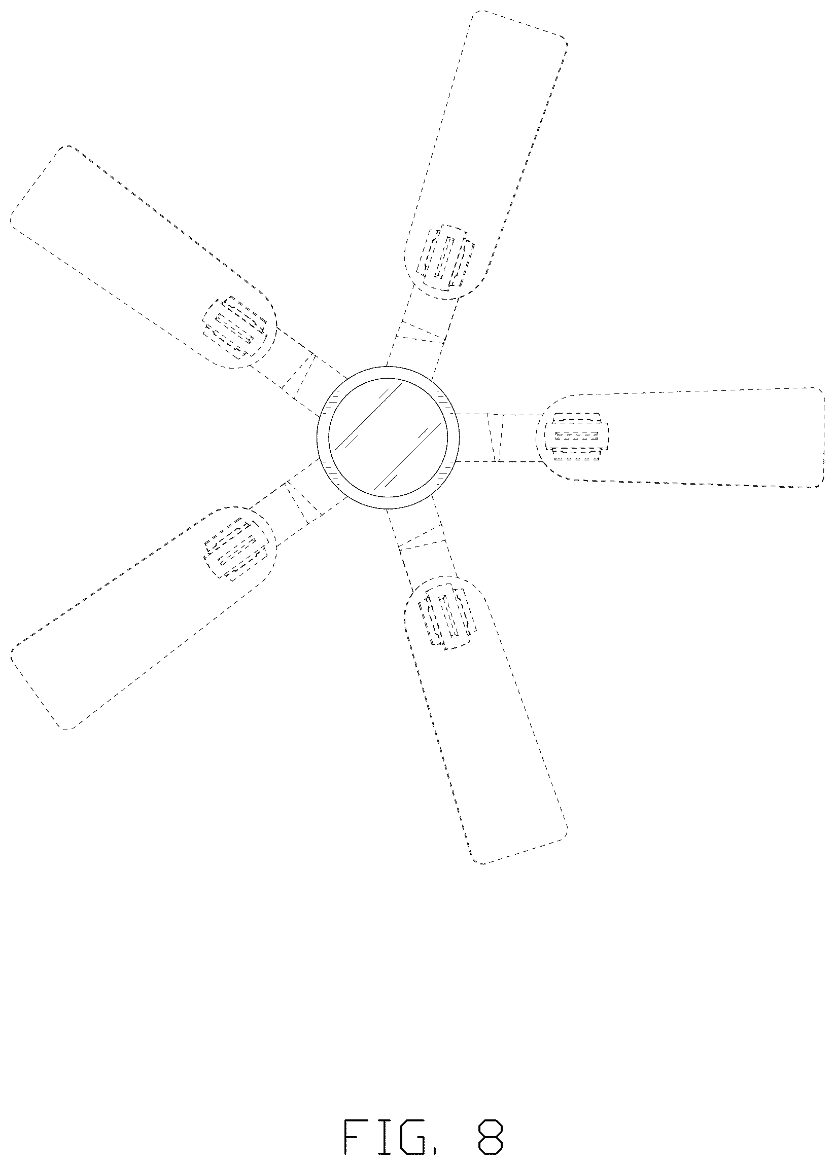 Patent USD1076052 Figure 8 – Ceiling fan with light