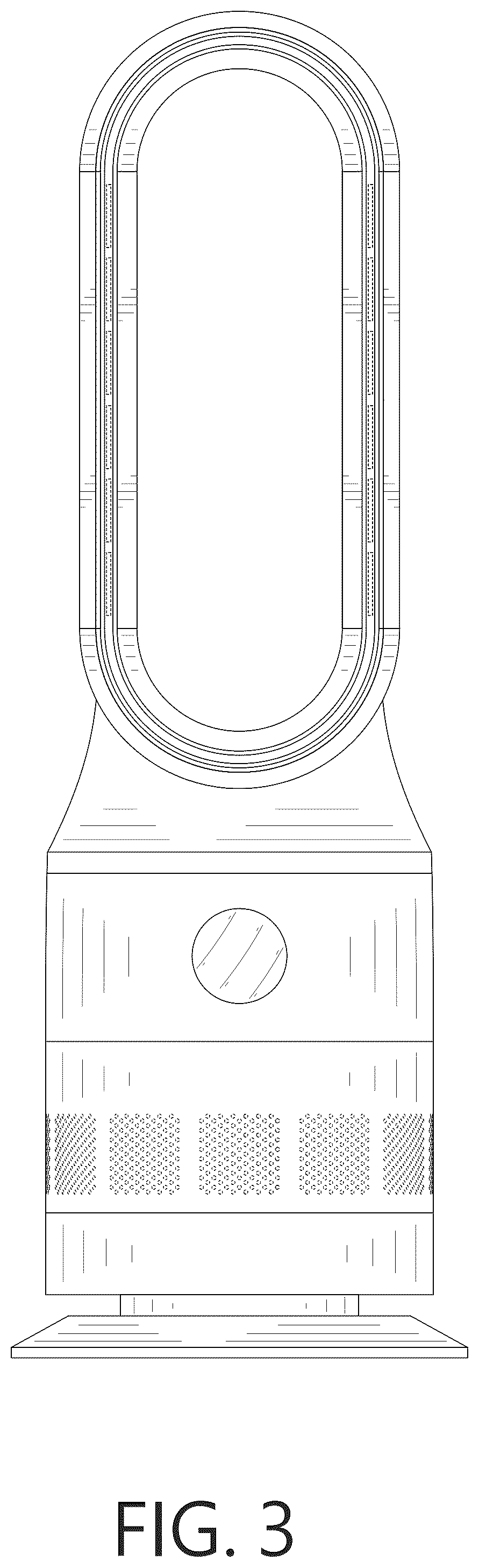 Patent USD1076053 Figure 3 – Bladeless fan