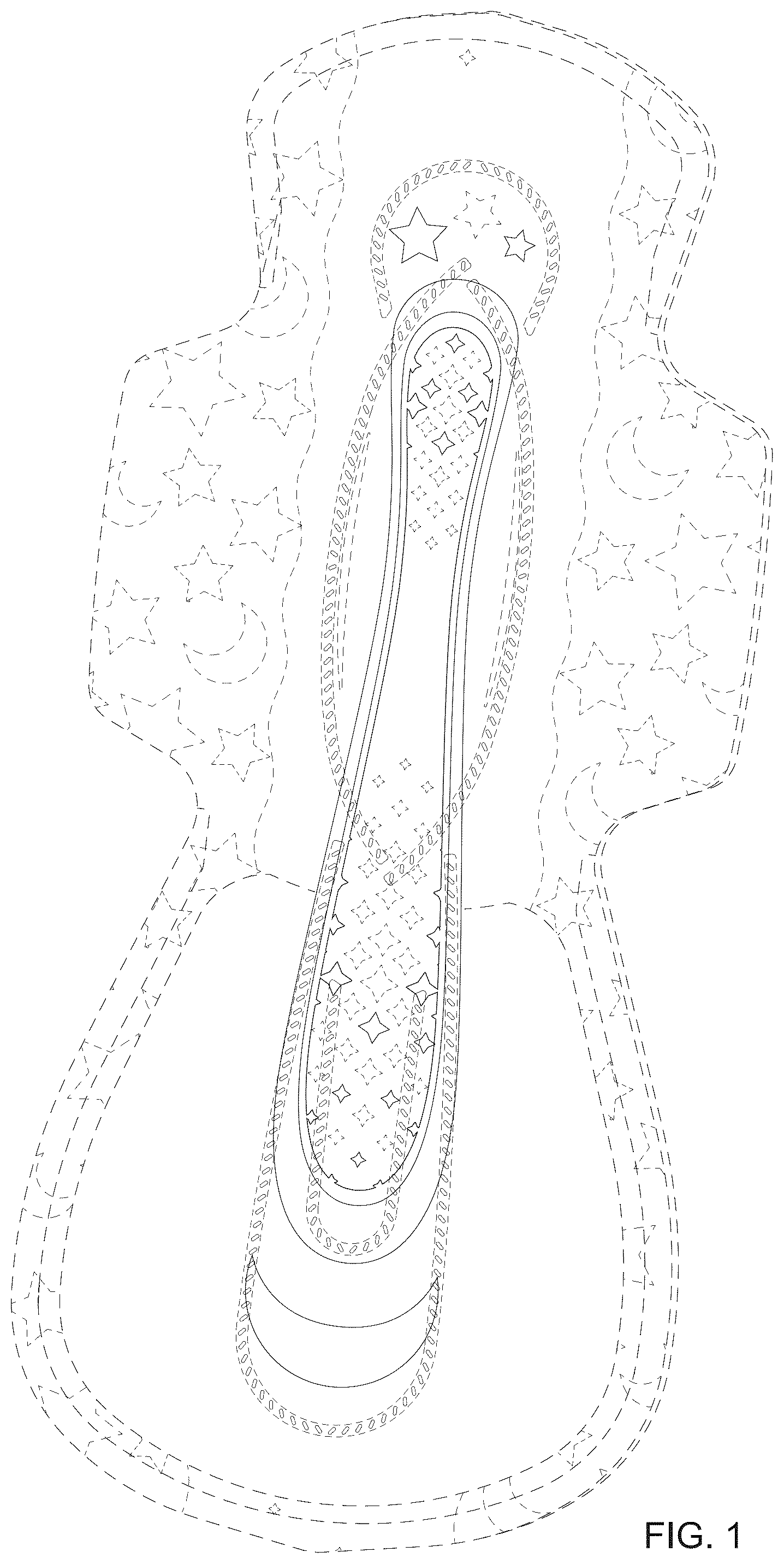 Patent USD1076072 Figure 1 – Absorbent article
