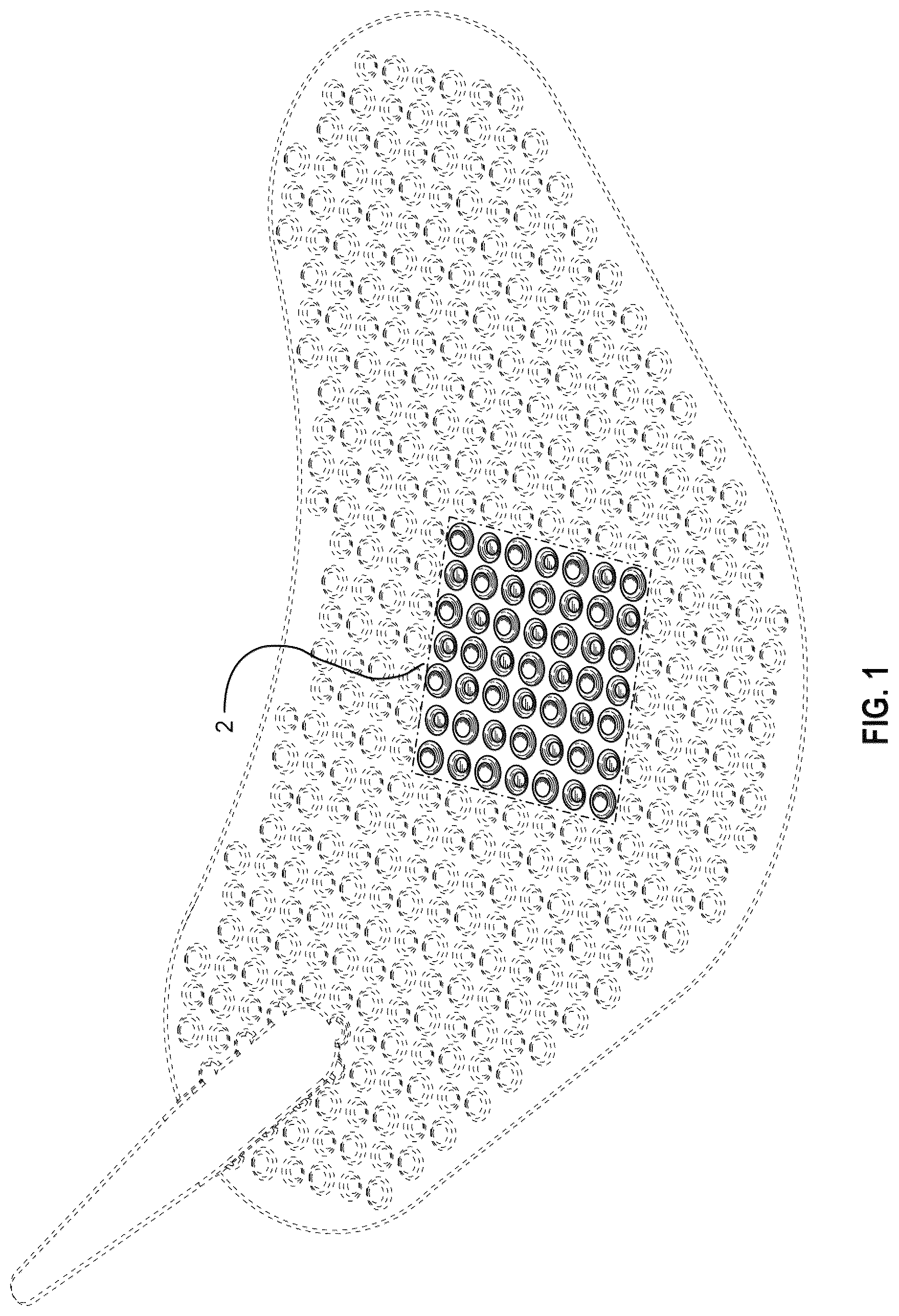 Patent USD1076109 Figure 1 – Medical protective shield with surface pattern