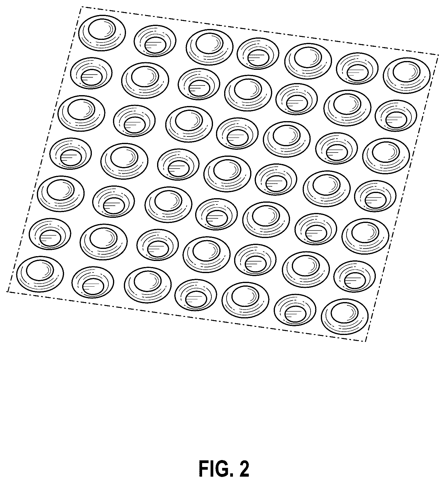 Patent USD1076109 Figure 2 – Medical protective shield with surface pattern