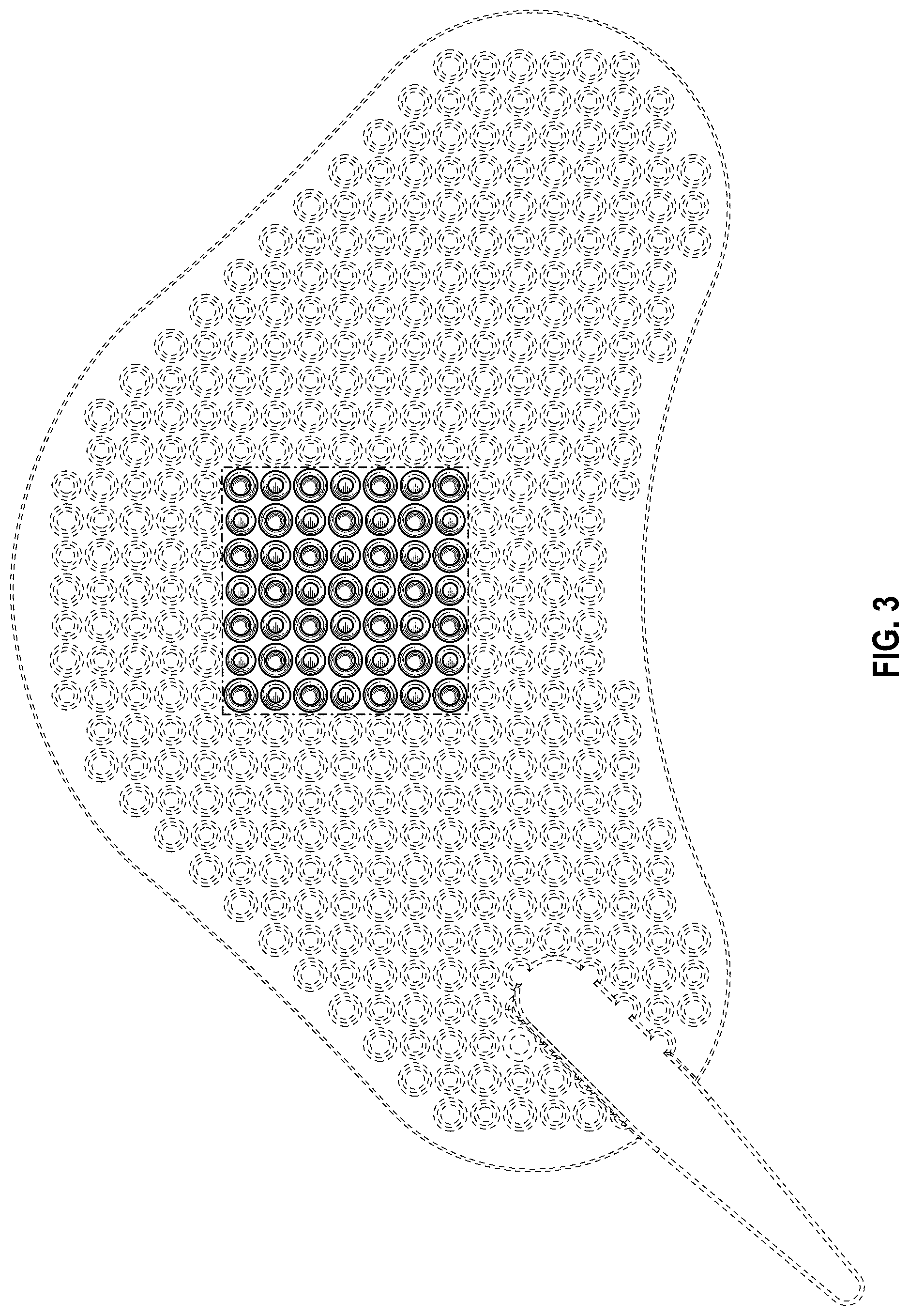 Patent USD1076109 Figure 3 – Medical protective shield with surface pattern