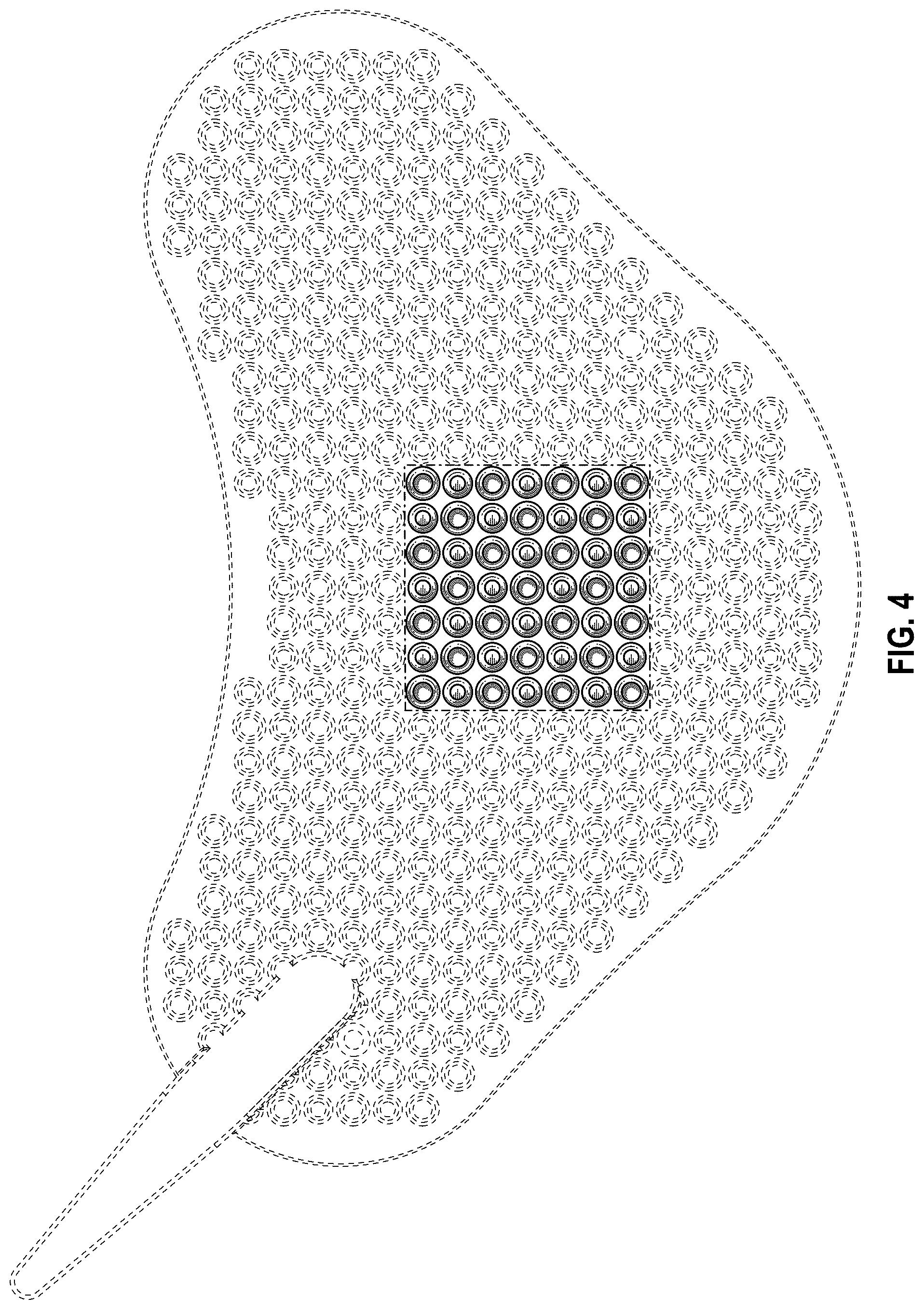 Patent USD1076109 Figure 4 – Medical protective shield with surface pattern