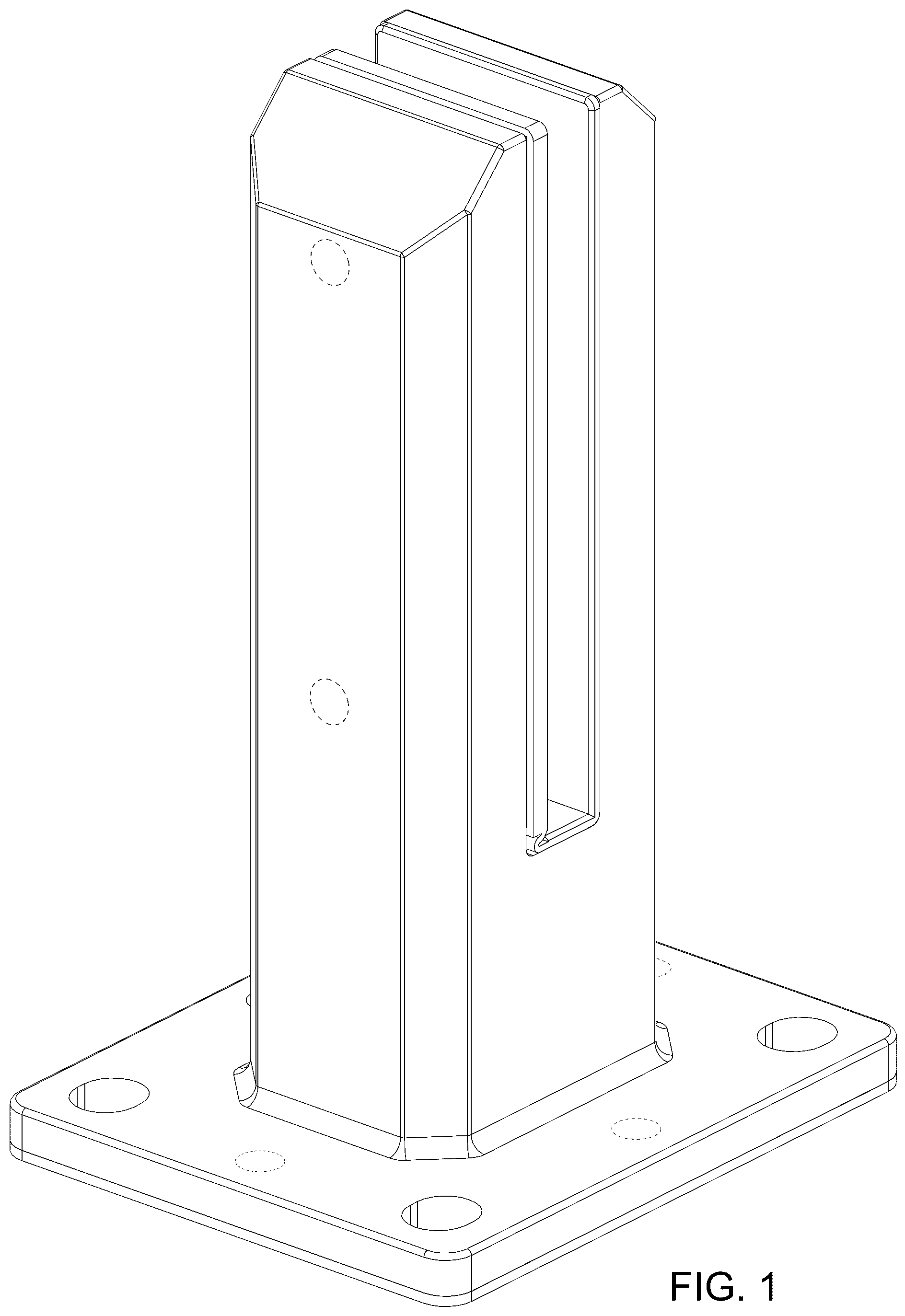 Patent USD1076145 Figure 1 – Spigot for a glass railing system