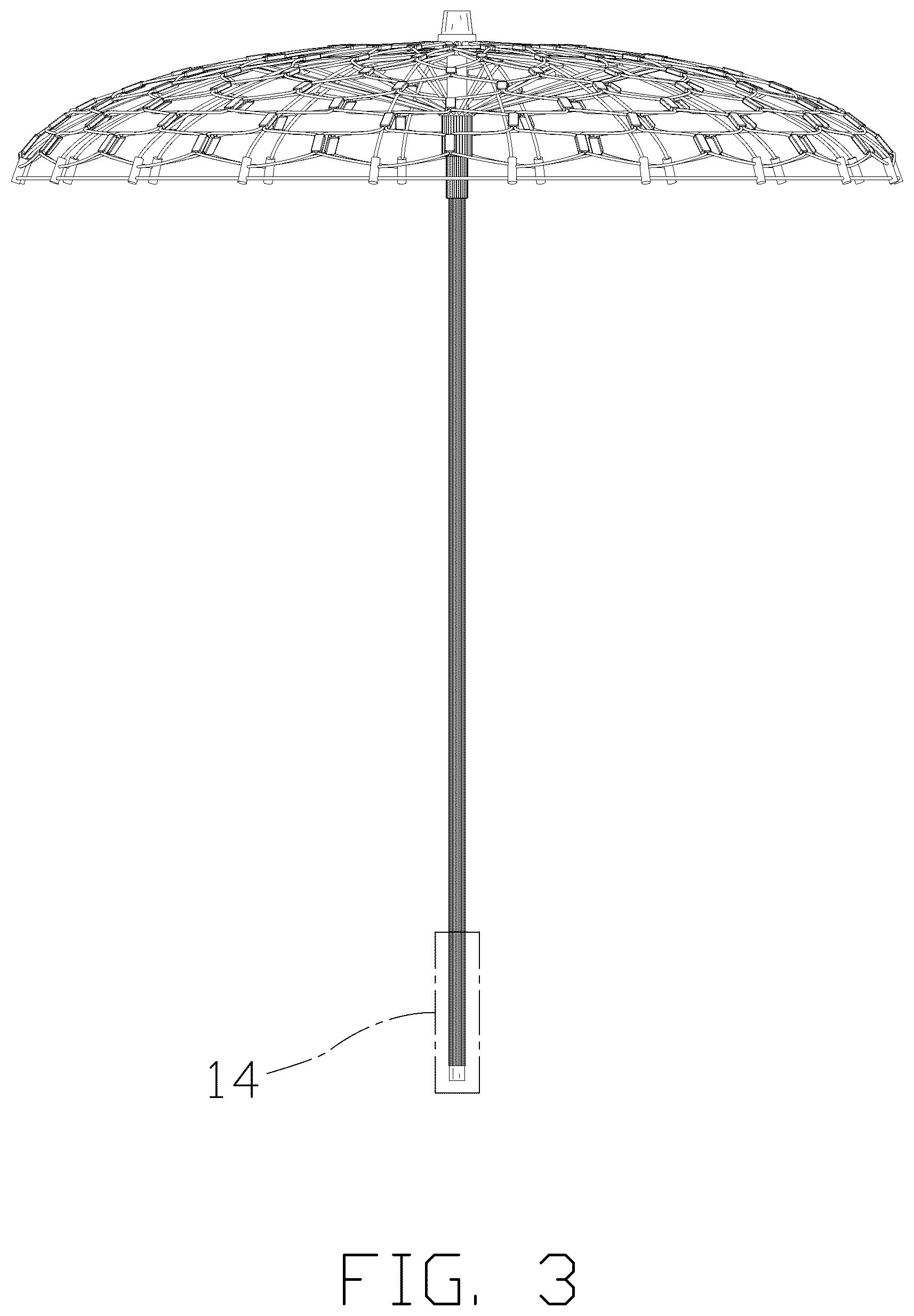 Patent USD1076169 Figure 3 – Umbrella-shaped net light