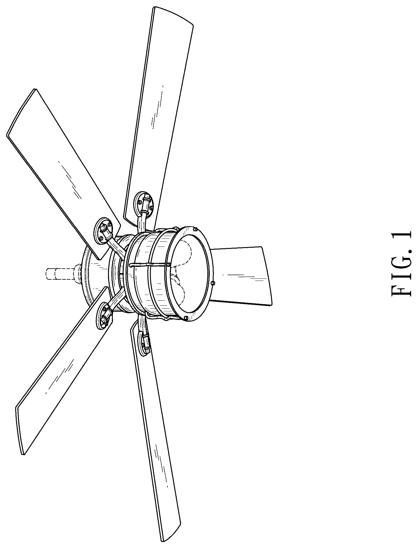 Patent USD1076171 — Ceiling fan with light kit — Figure 1