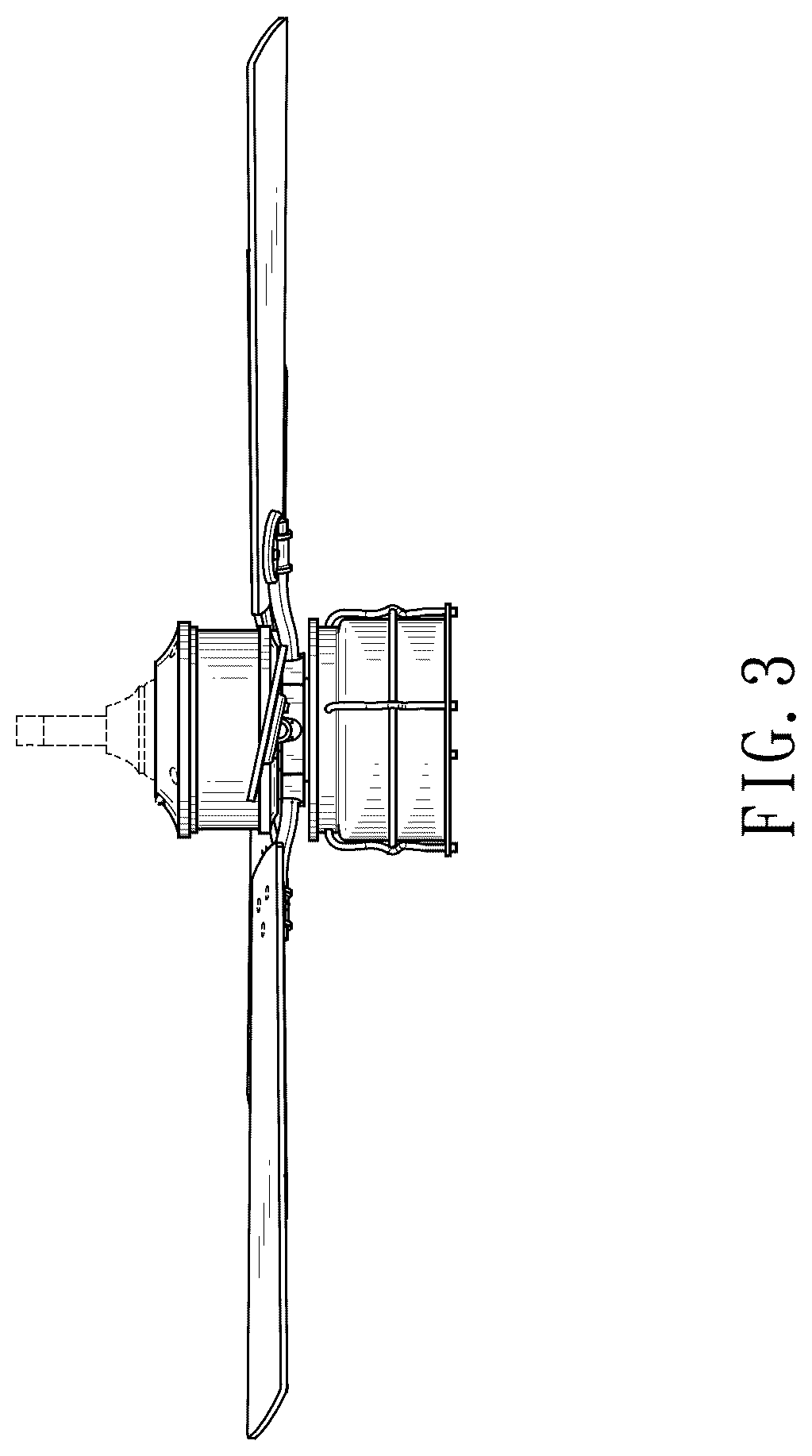 Patent USD1076171 Figure 3 – Ceiling fan with light kit