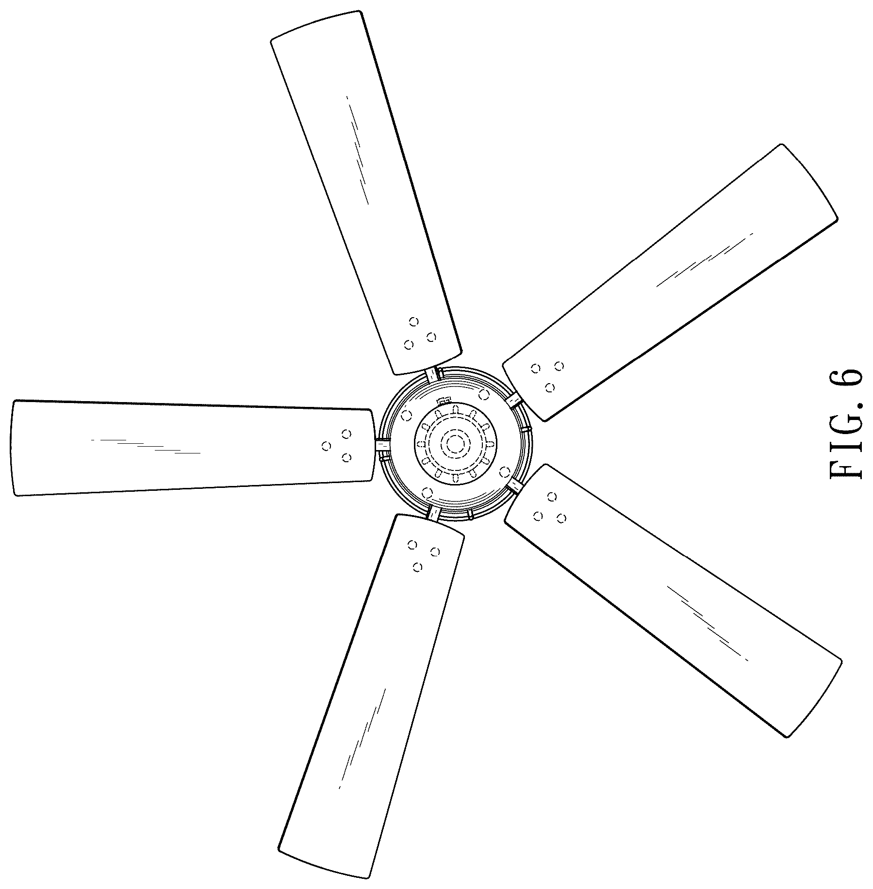Patent USD1076171 Figure 6 – Ceiling fan with light kit