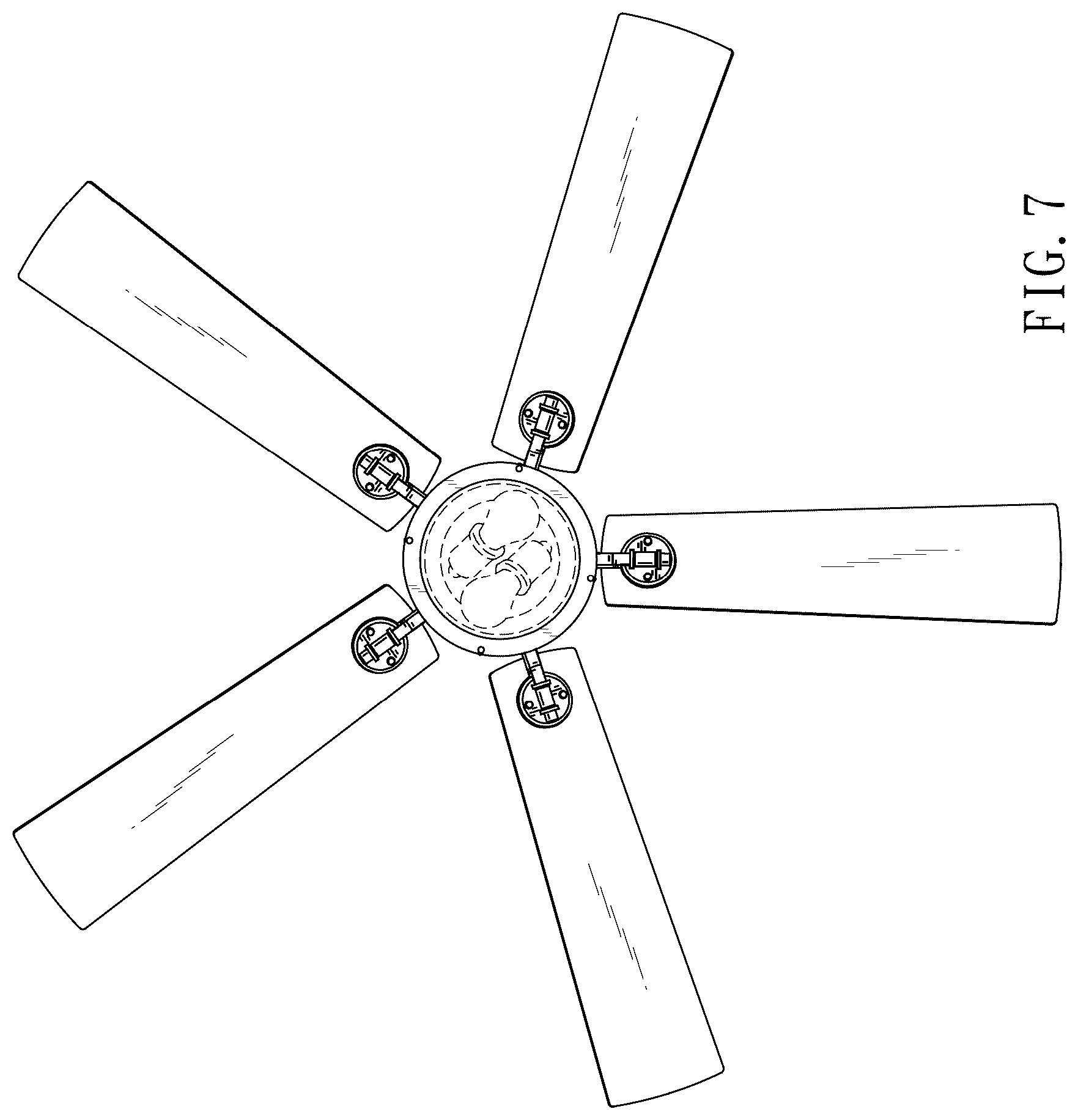 Patent USD1076171 Figure 7 – Ceiling fan with light kit
