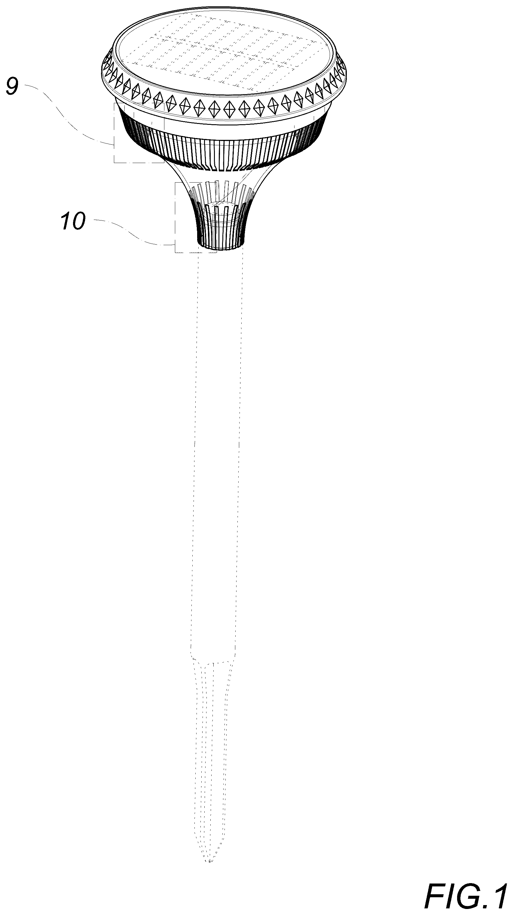 Patent USD1076177 Figure 1 – Lawn lamp
