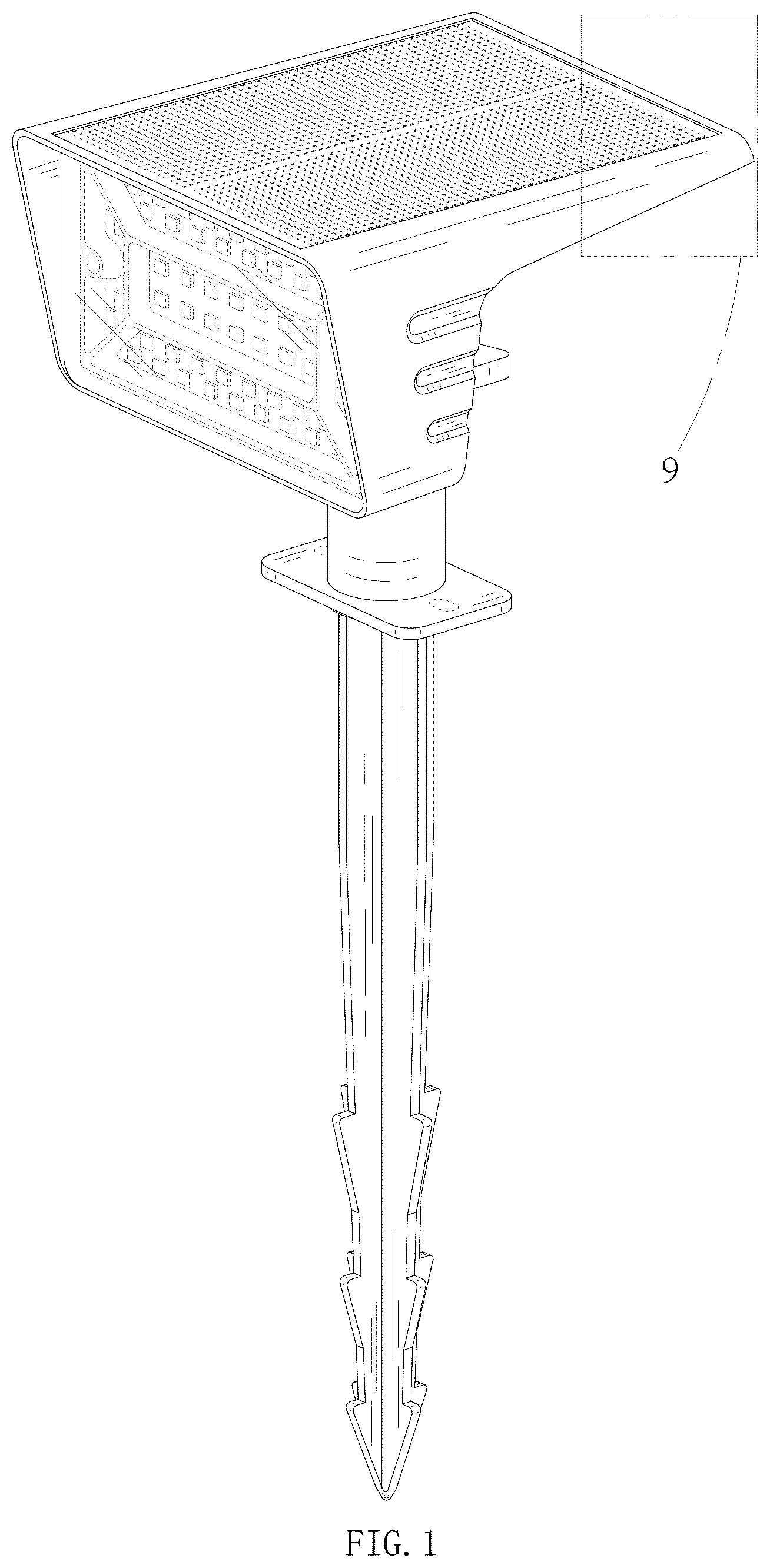 Patent USD1076178 Figure 1 – Solar lamp