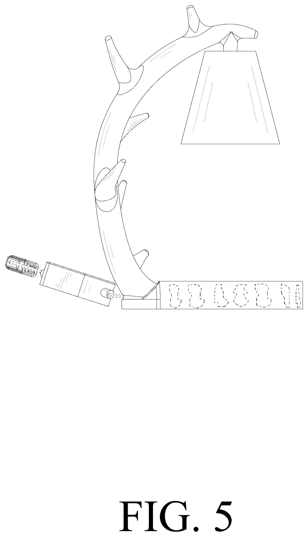 Patent USD1076196 Figure 5 – Antler lamp