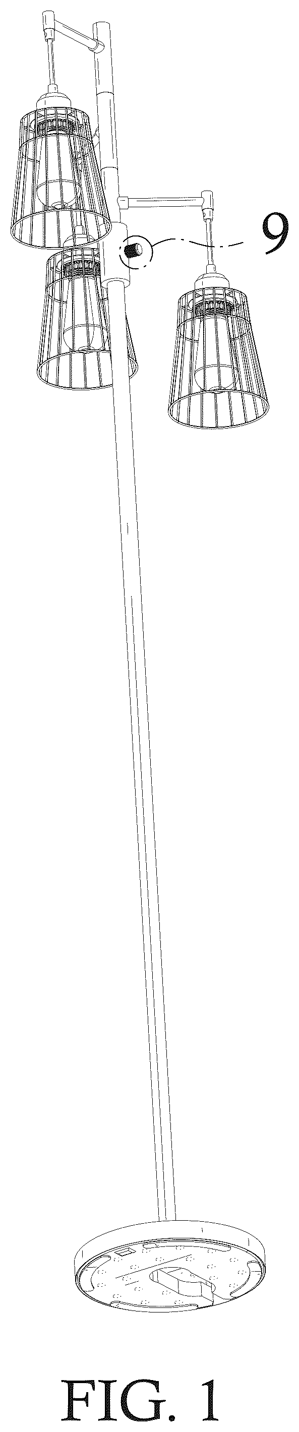 Patent USD1076198 Figure 1 – Lamp