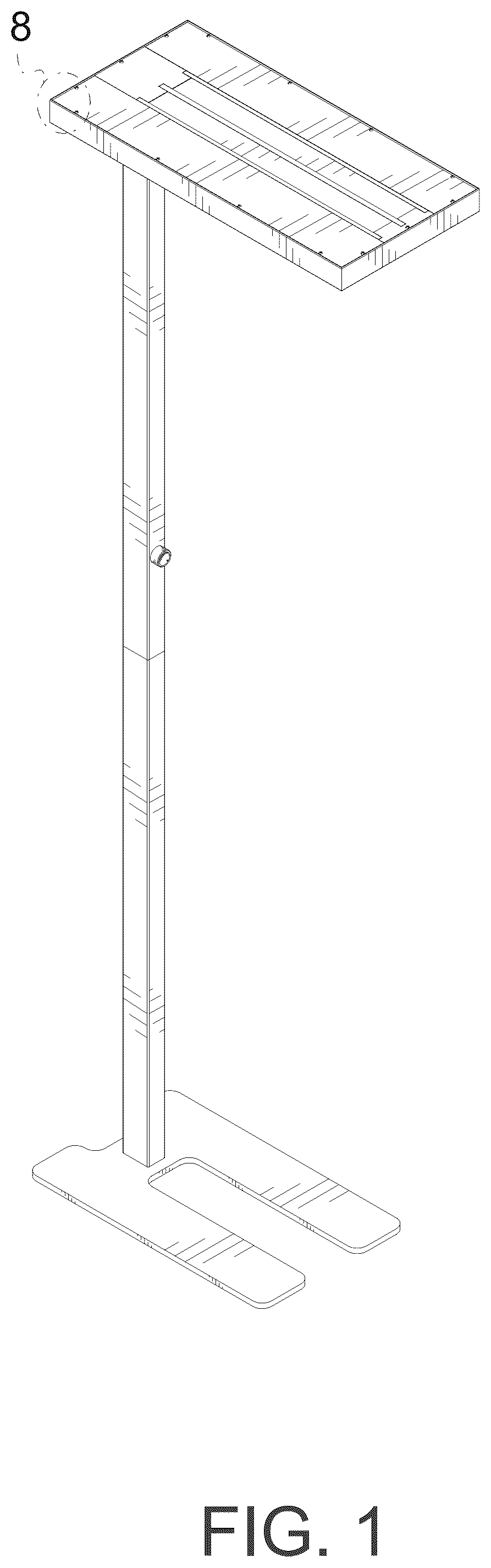 Patent USD1076200 Figure 1 – Floor lamp