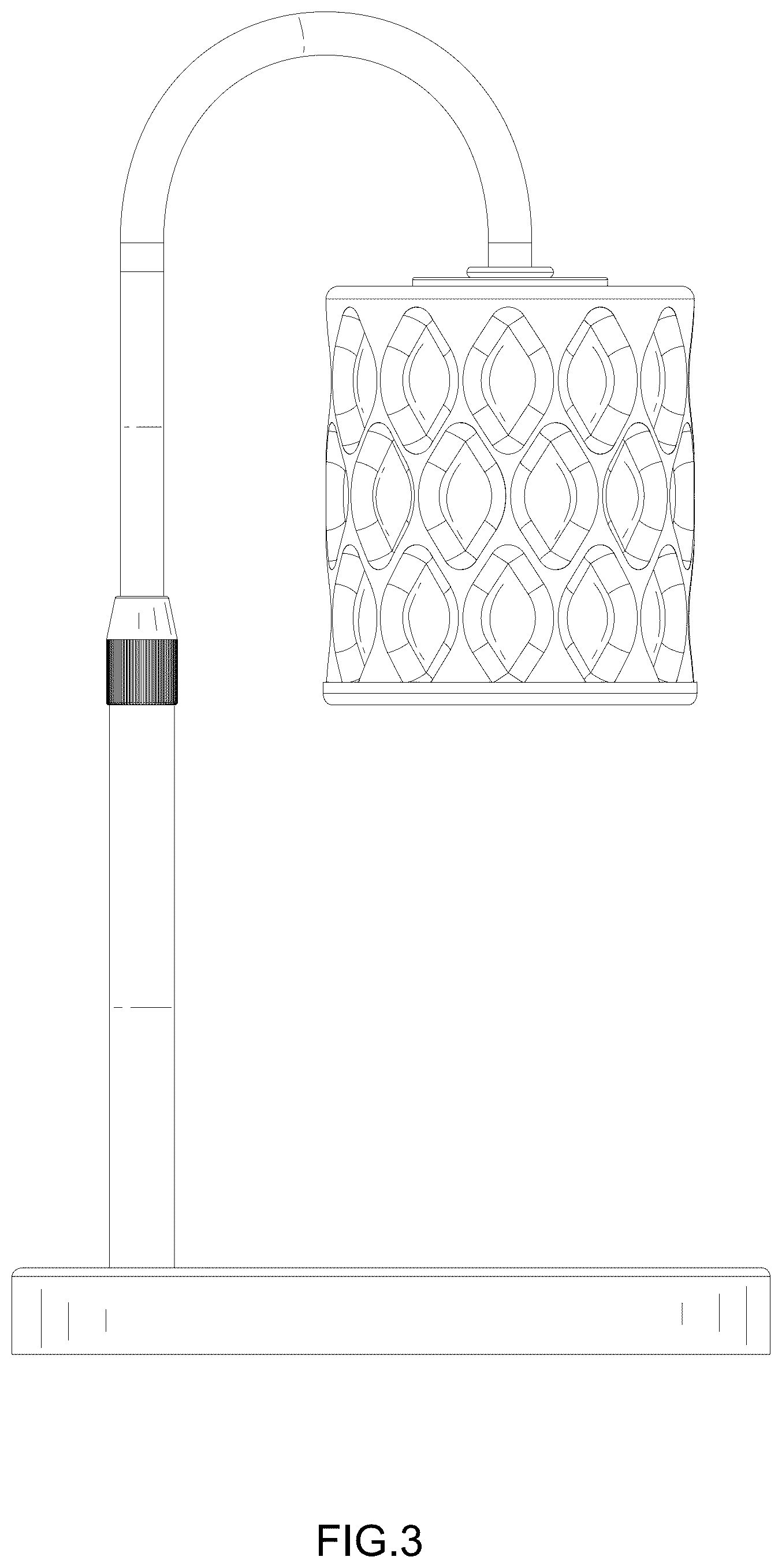 Patent USD1076201 Figure 3 – Wax melting lamp