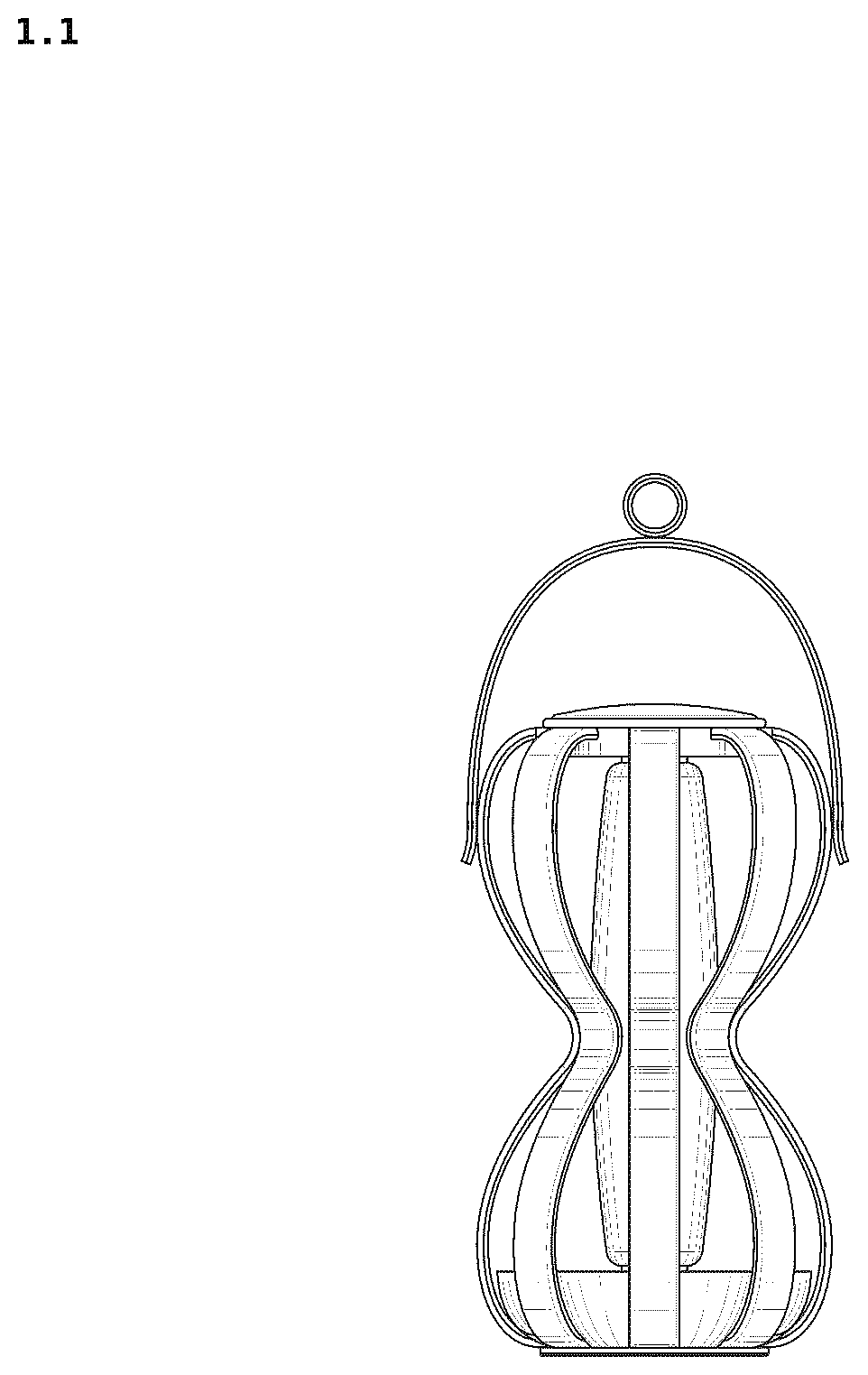 Patent USD1076203 Figure 1 – Lamp