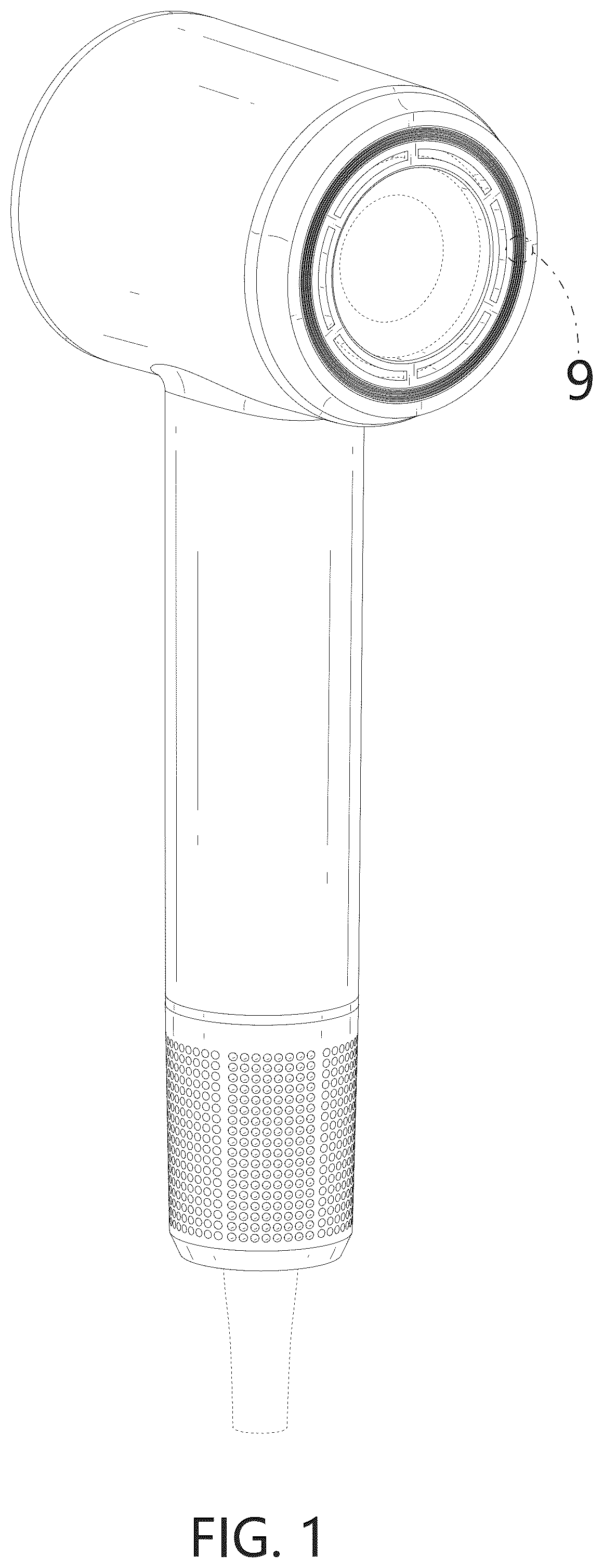 Patent USD1076222 Figure 1 – Hair dryer