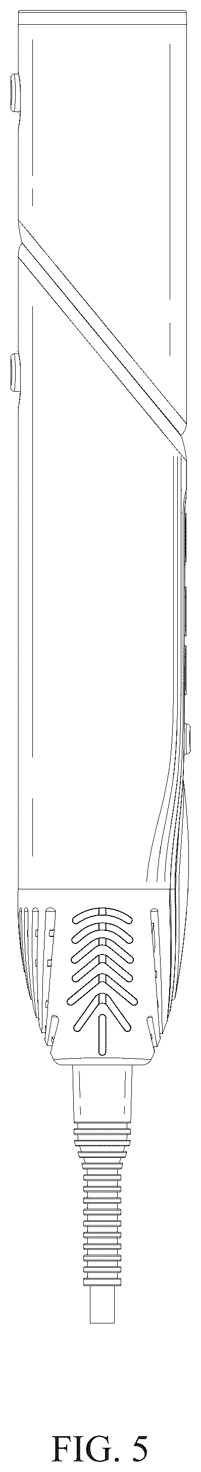 Patent USD1076225 Figure 5 – Handle for hot air comb