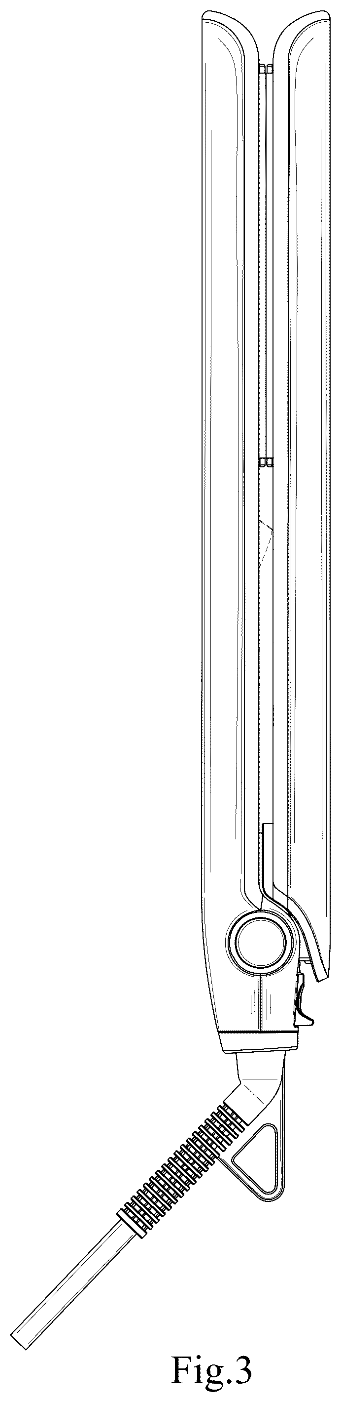 Patent USD1076226 Figure 3 – Hair straightener