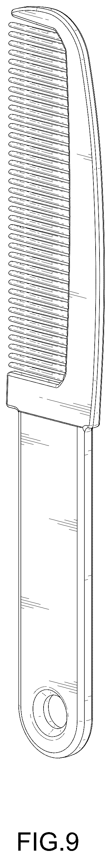 Patent USD1076232 Figure 9 – Combination hand mirror and comb