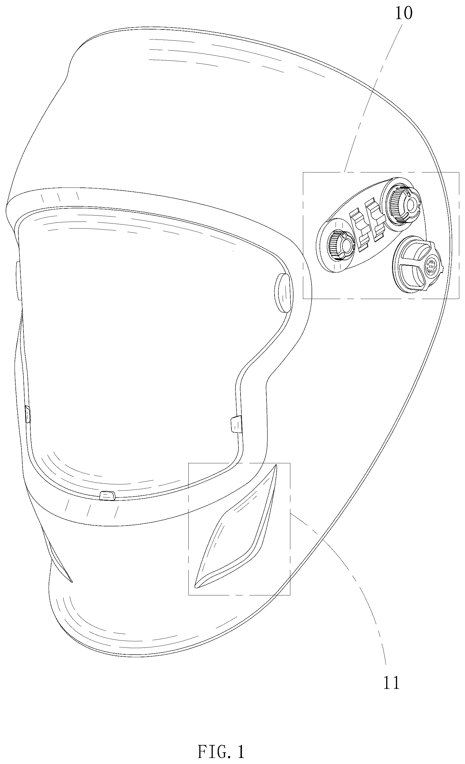 Patent USD1076237 Figure 1 – Welding helmet