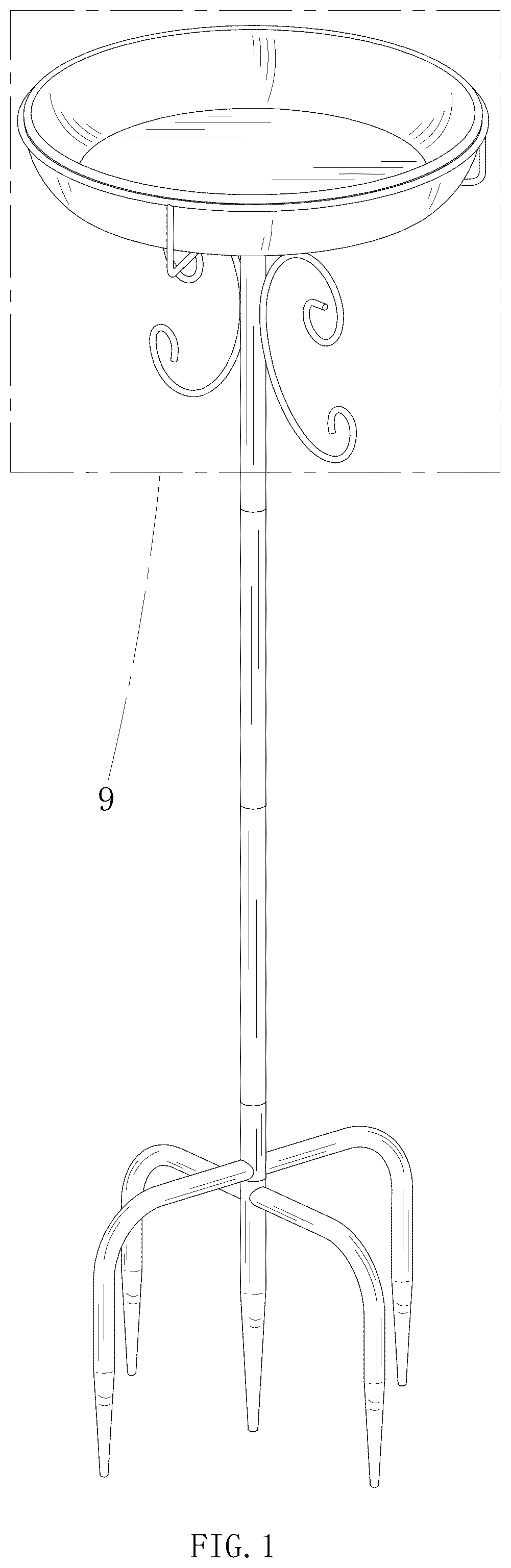 Patent USD1076250 Figure 1 – Bird bath