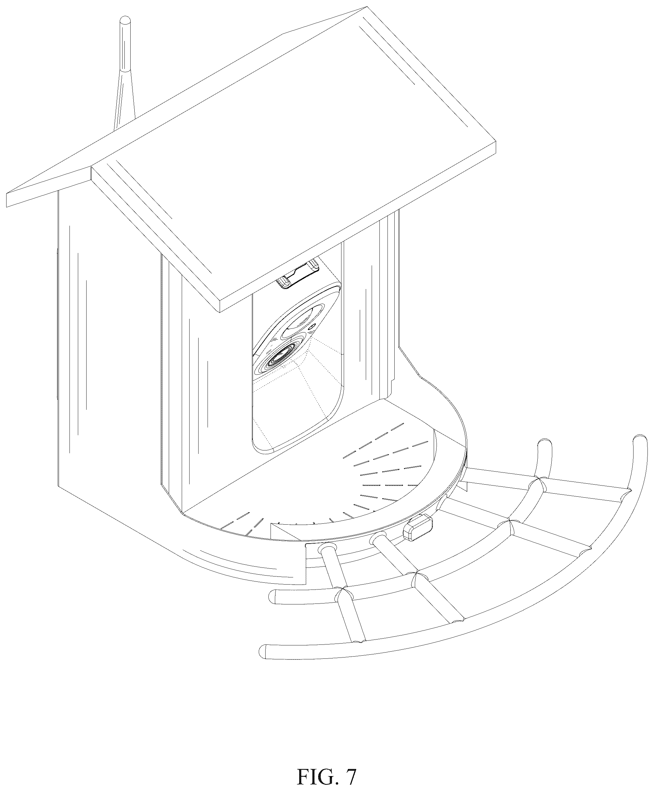 Patent USD1076257 Figure 7 – Bird feeder with camera