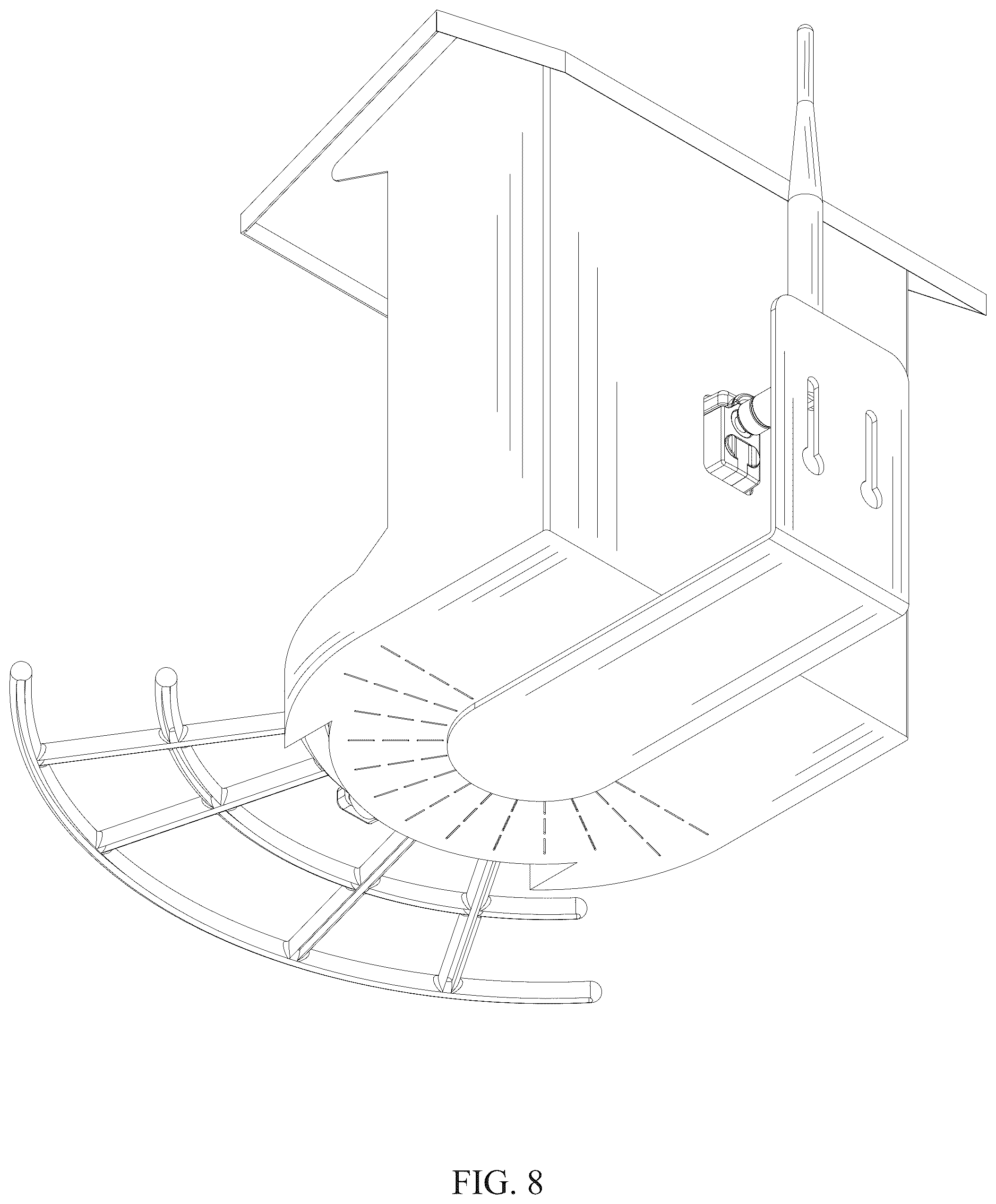 Patent USD1076257 Figure 8 – Bird feeder with camera
