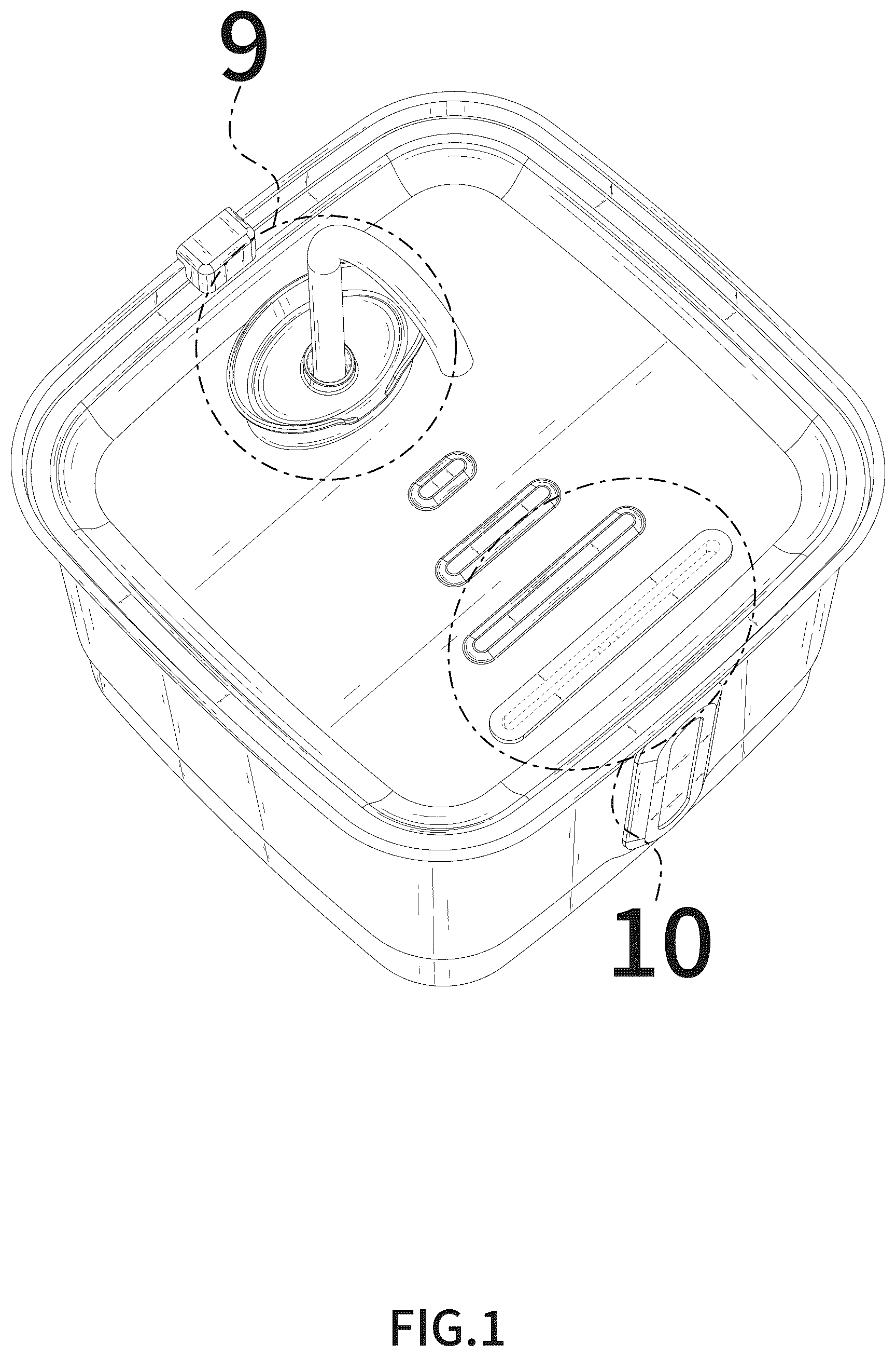 Patent USD1076266 Figure 1 – Pet water dispenser