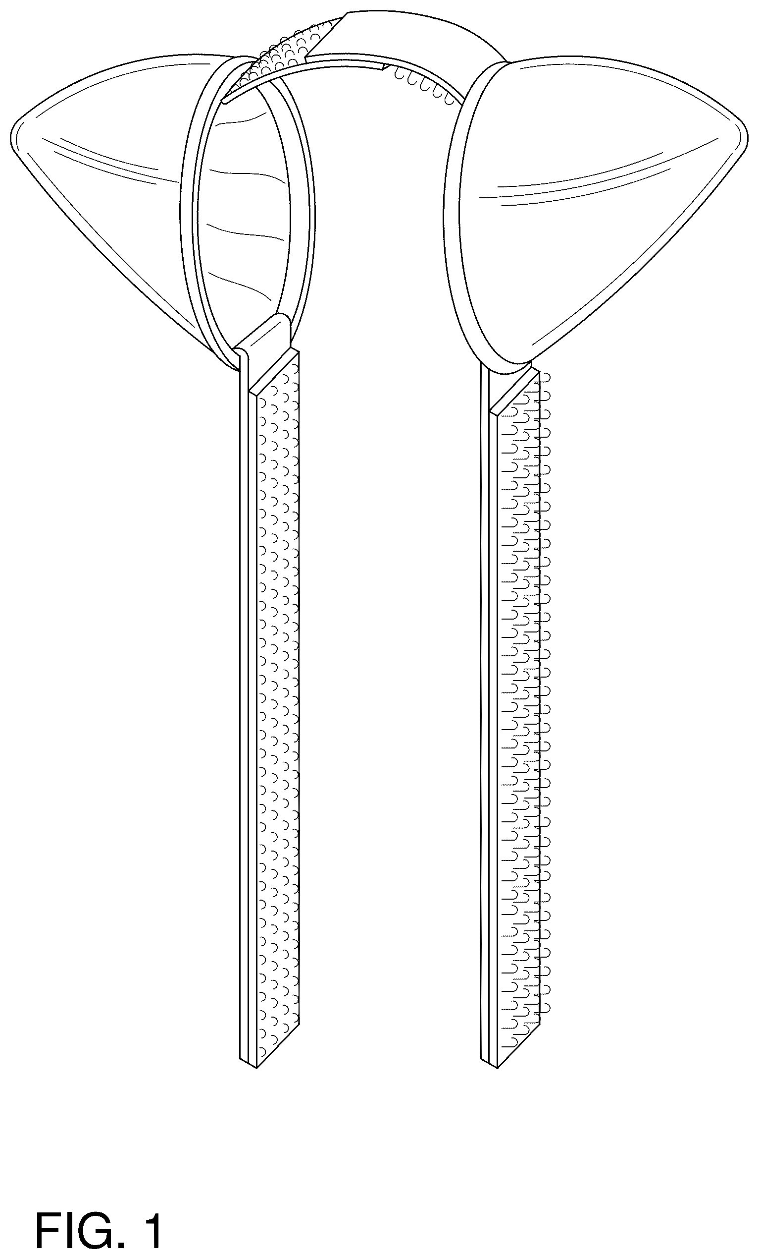 Patent USD1076268 Figure 1 – Protective ear covering for animals