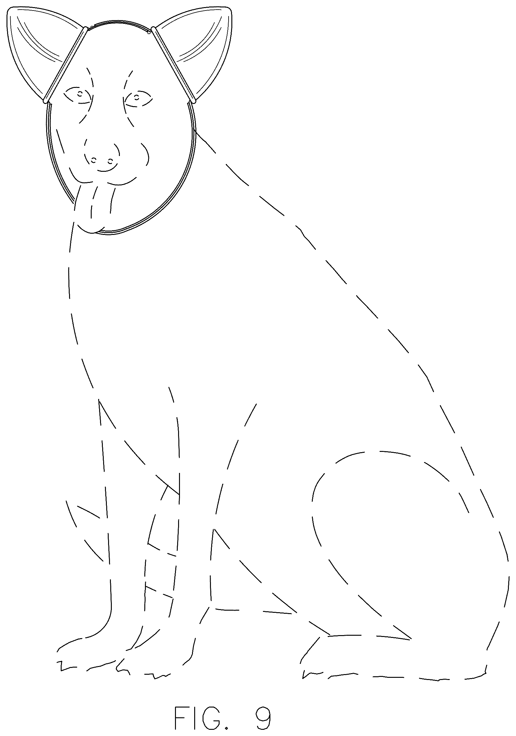 Patent USD1076268 Figure 8 – Protective ear covering for animals