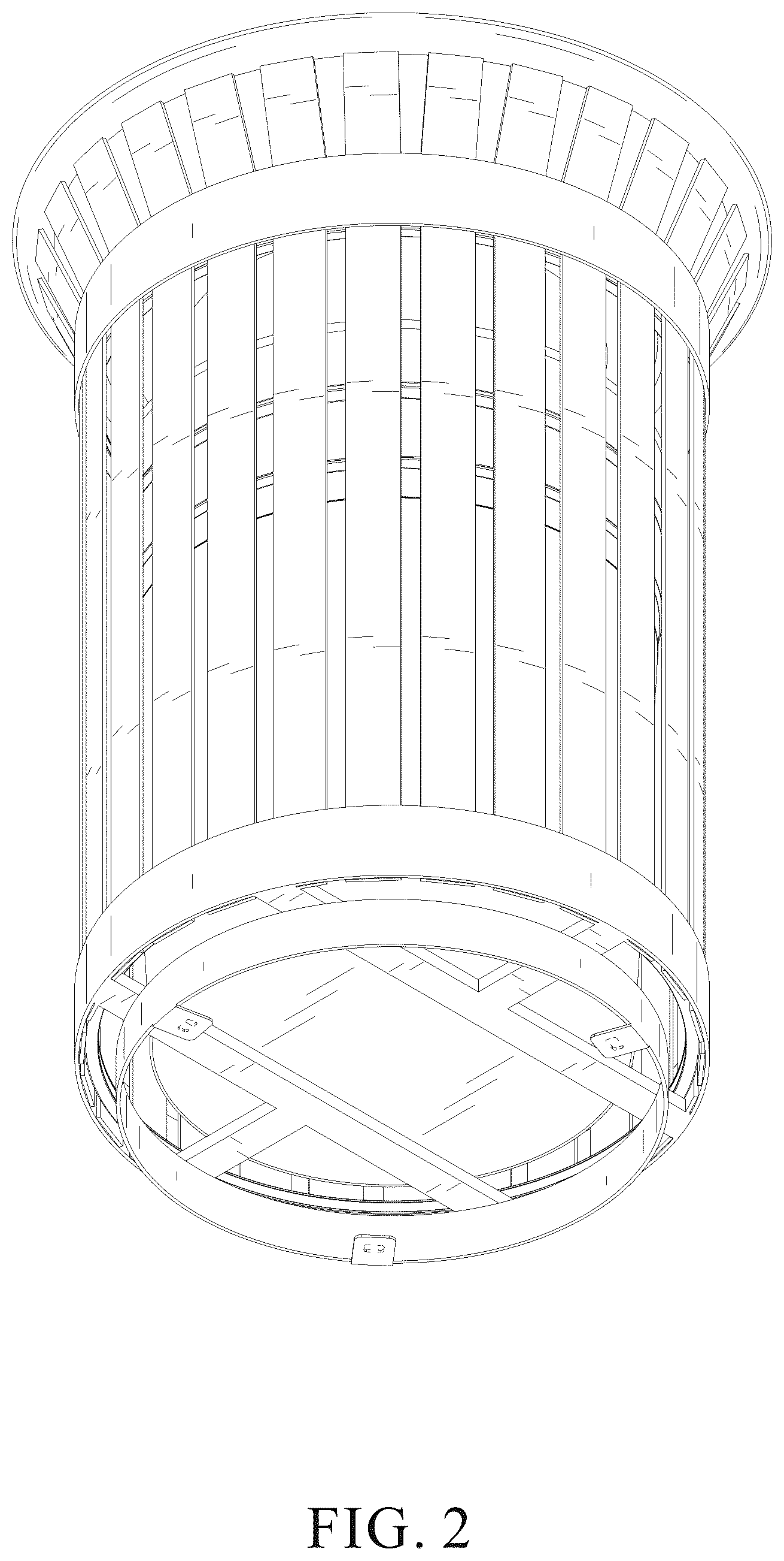 Patent USD1076307 Figure 2 – Trash can