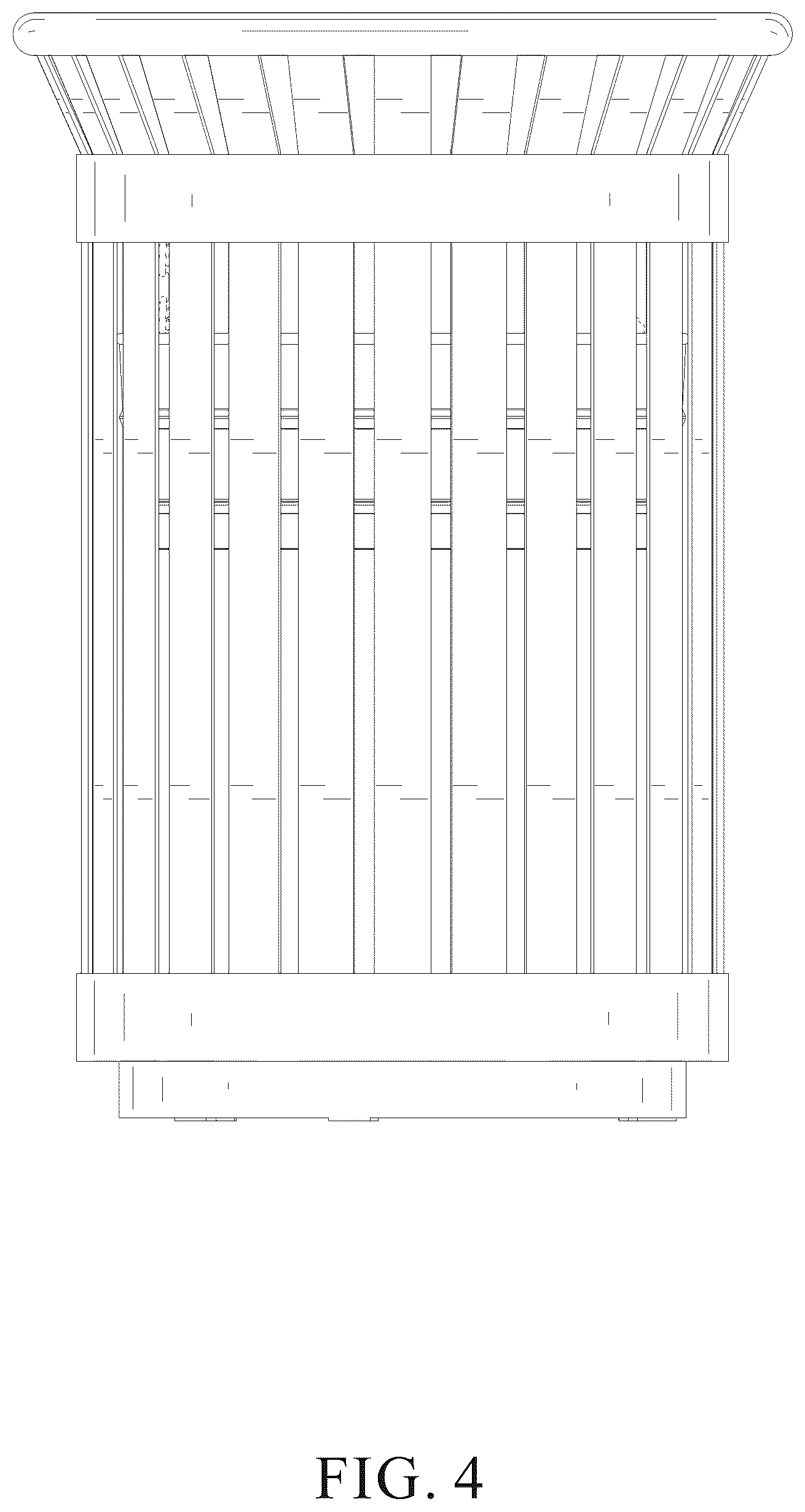 Patent USD1076307 Figure 4 – Trash can