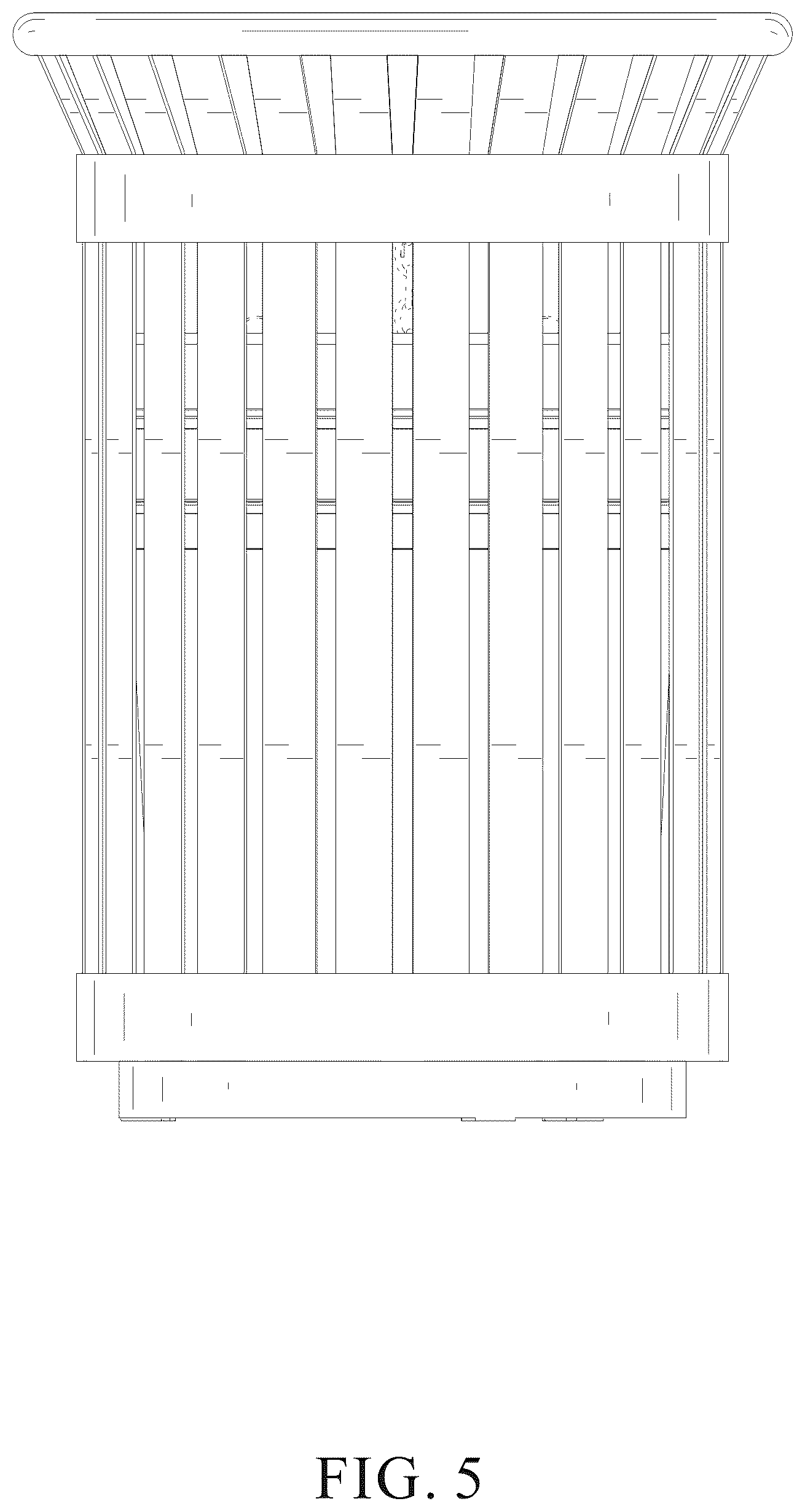 Patent USD1076307 Figure 5 – Trash can