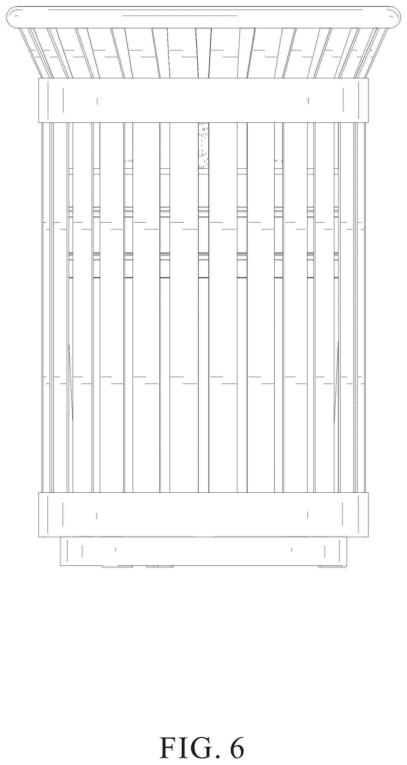 Patent USD1076307 Figure 6 – Trash can