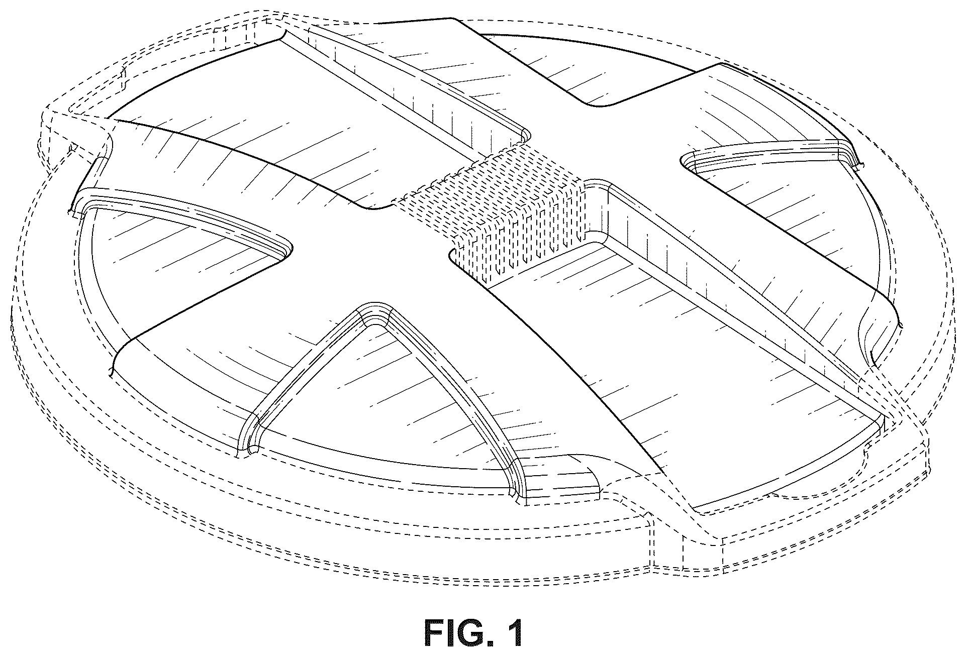 Patent USD1076309 Figure 1 – Lid for a trash receptacle