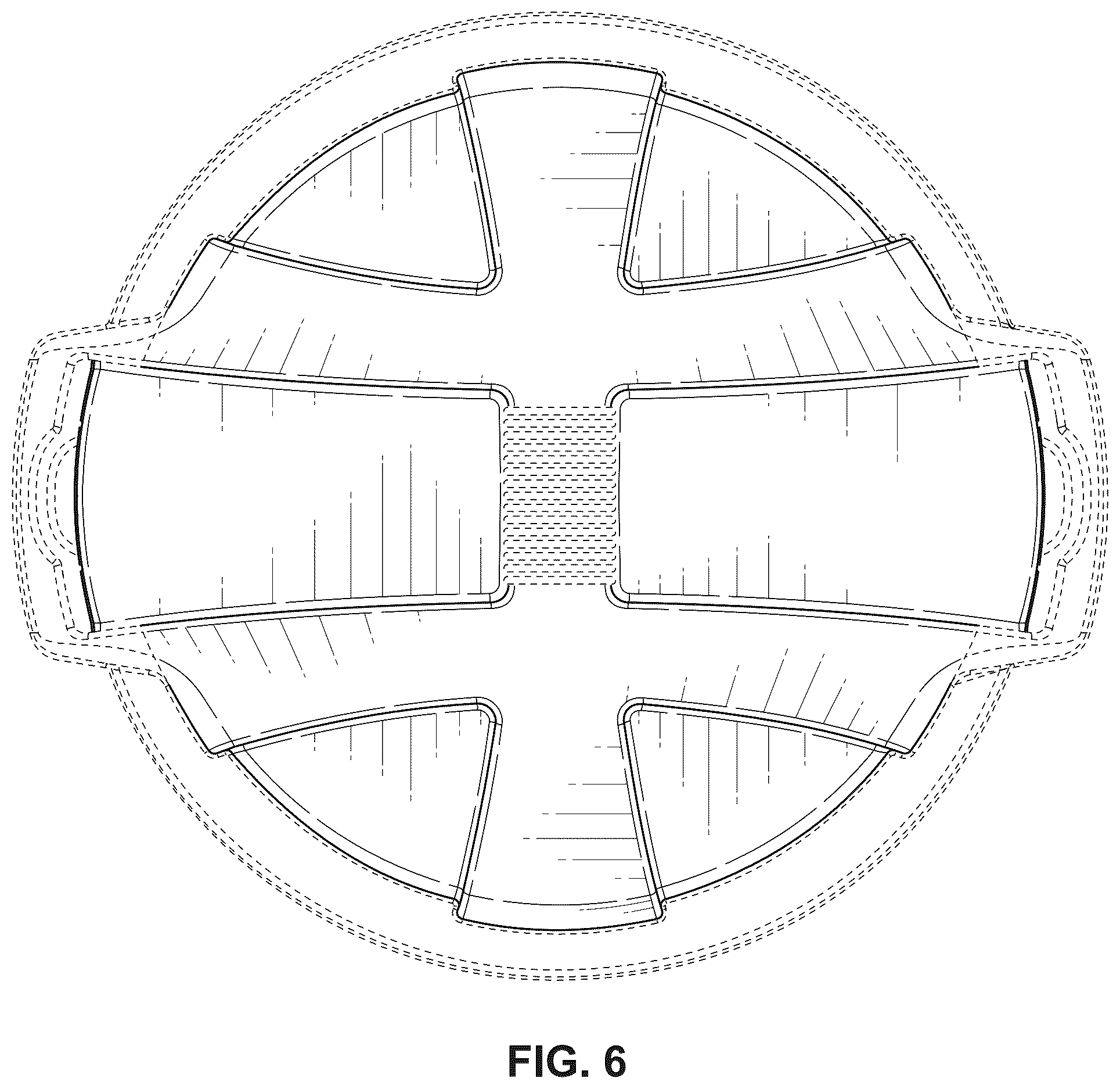 Patent USD1076309 Figure 3 – Lid for a trash receptacle