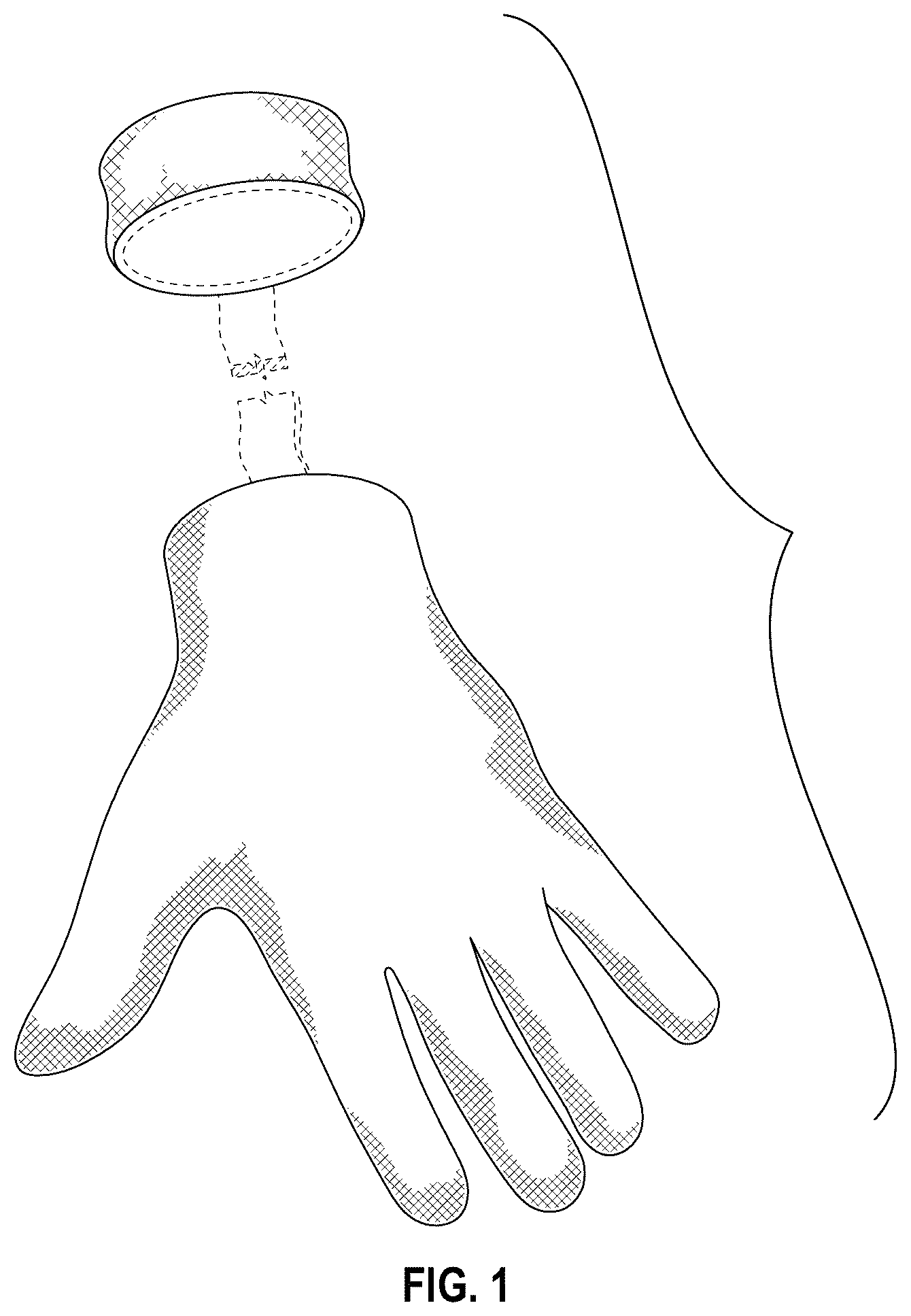 Patent USD1076316 — Glove with elastic support cuff — Figure 1