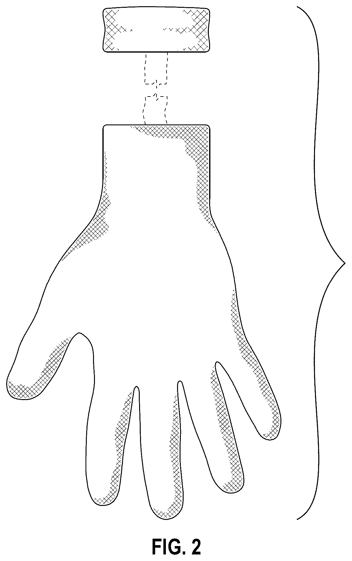 Patent USD1076316 Figure 2 – Glove with elastic support cuff