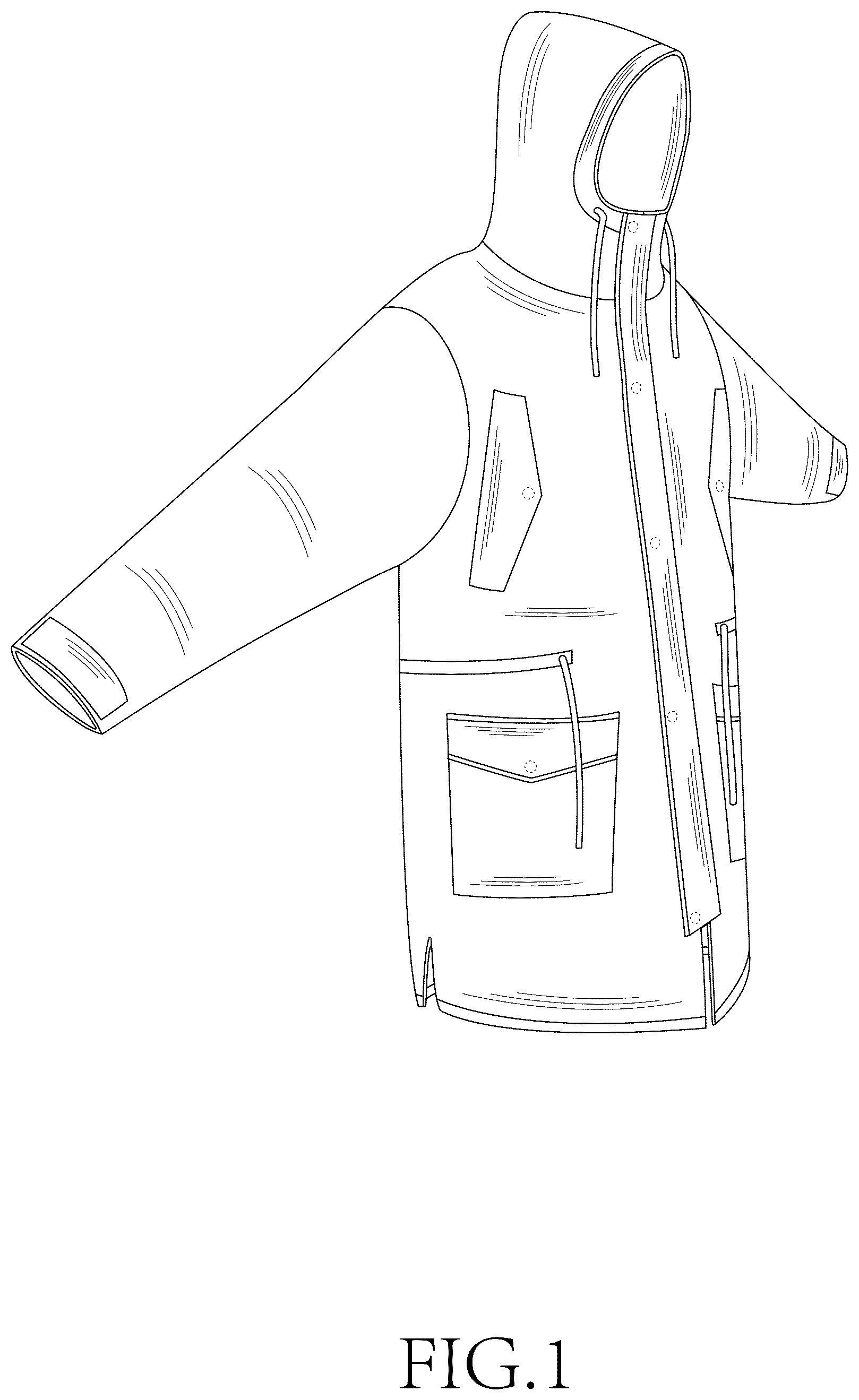 Patent USD1076338 Figure 1 – Coat